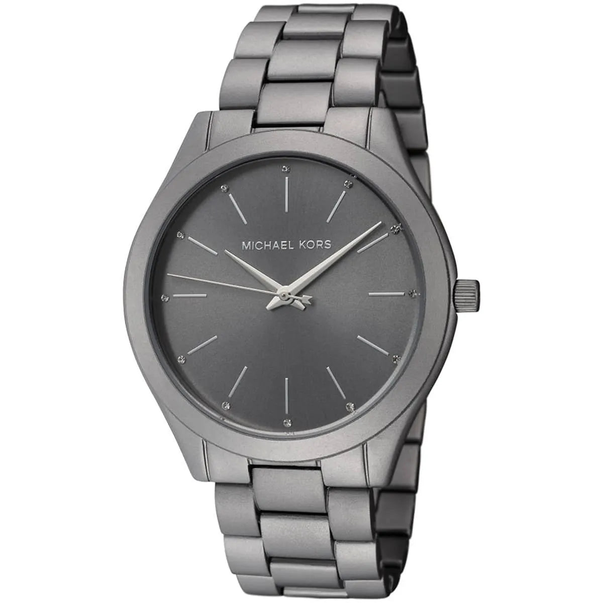 Close-up of Michael Kors MK4506 gray analog dial