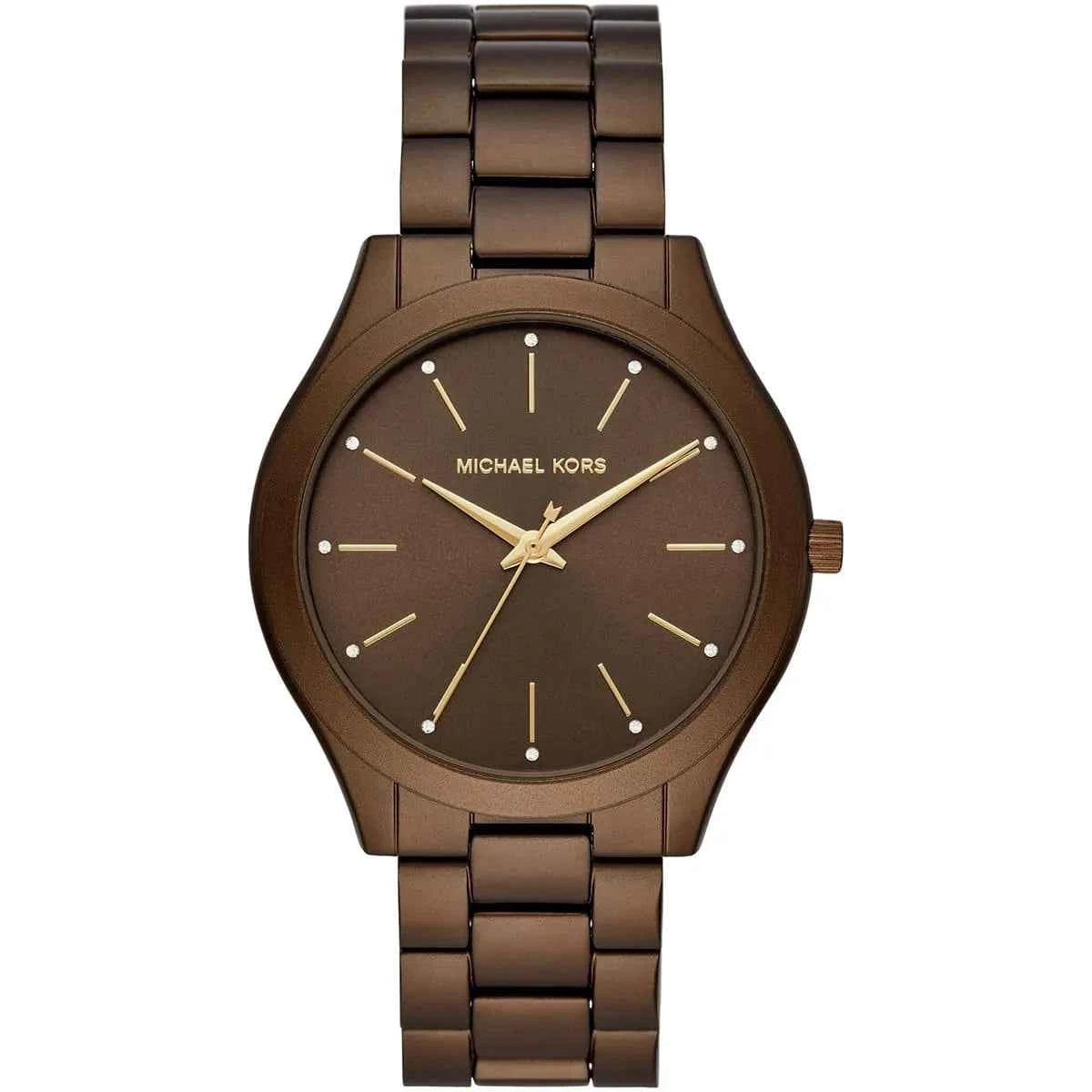 Michael Kors Runway Slim MK4508 Women's Brown Dial Brown Stainless Steel Watch