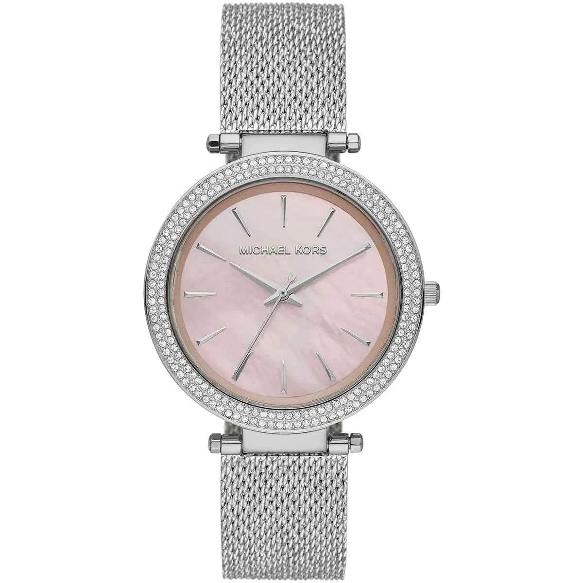 Michael Kors Darci MK4518 Women's Pink Dial Silver Stainless Steel Watch