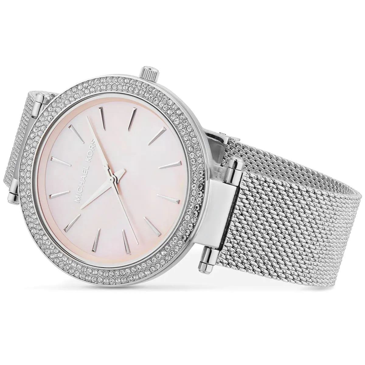 Close-up of Michael Kors MK4518 pink analog dial