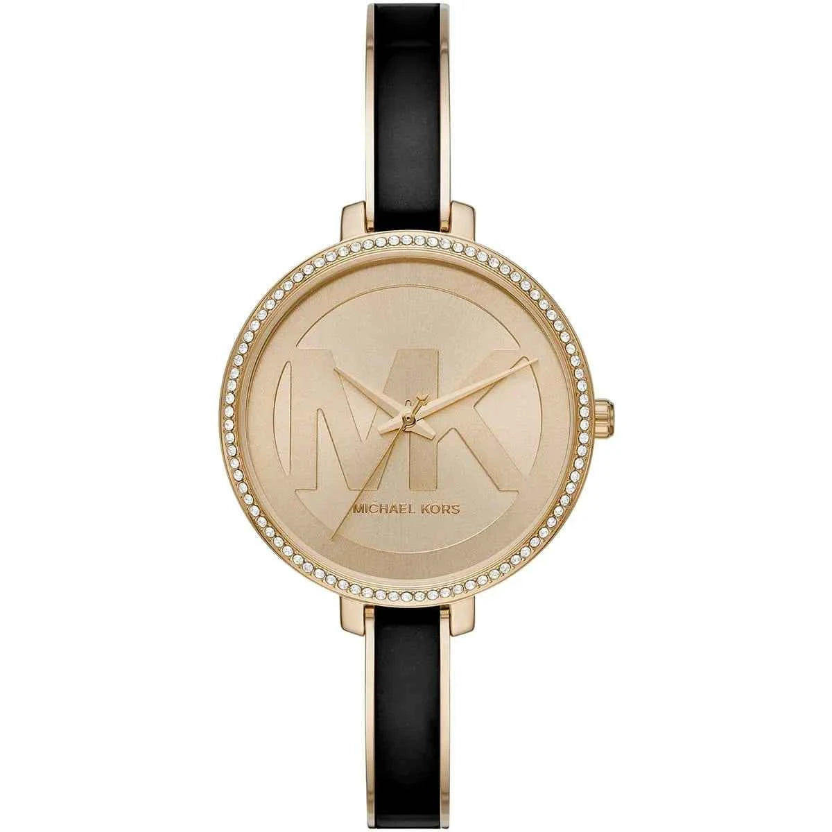 Michael Kors Jaryn MK4544 Women's Gold Dial Black Stainless Steel Watch