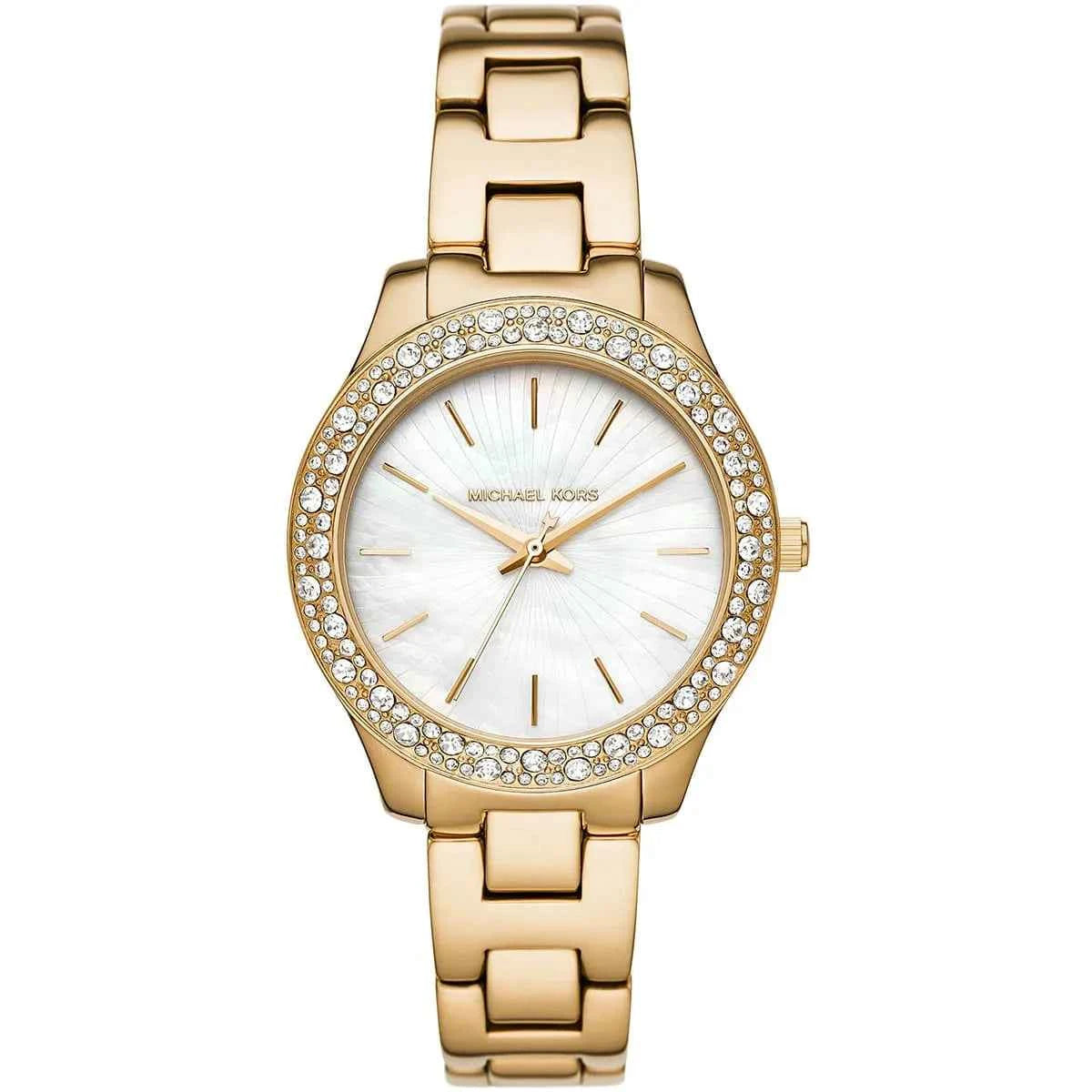 Michael Kors Liliane MK4555 Women's White Dial Gold Stainless Steel Watch