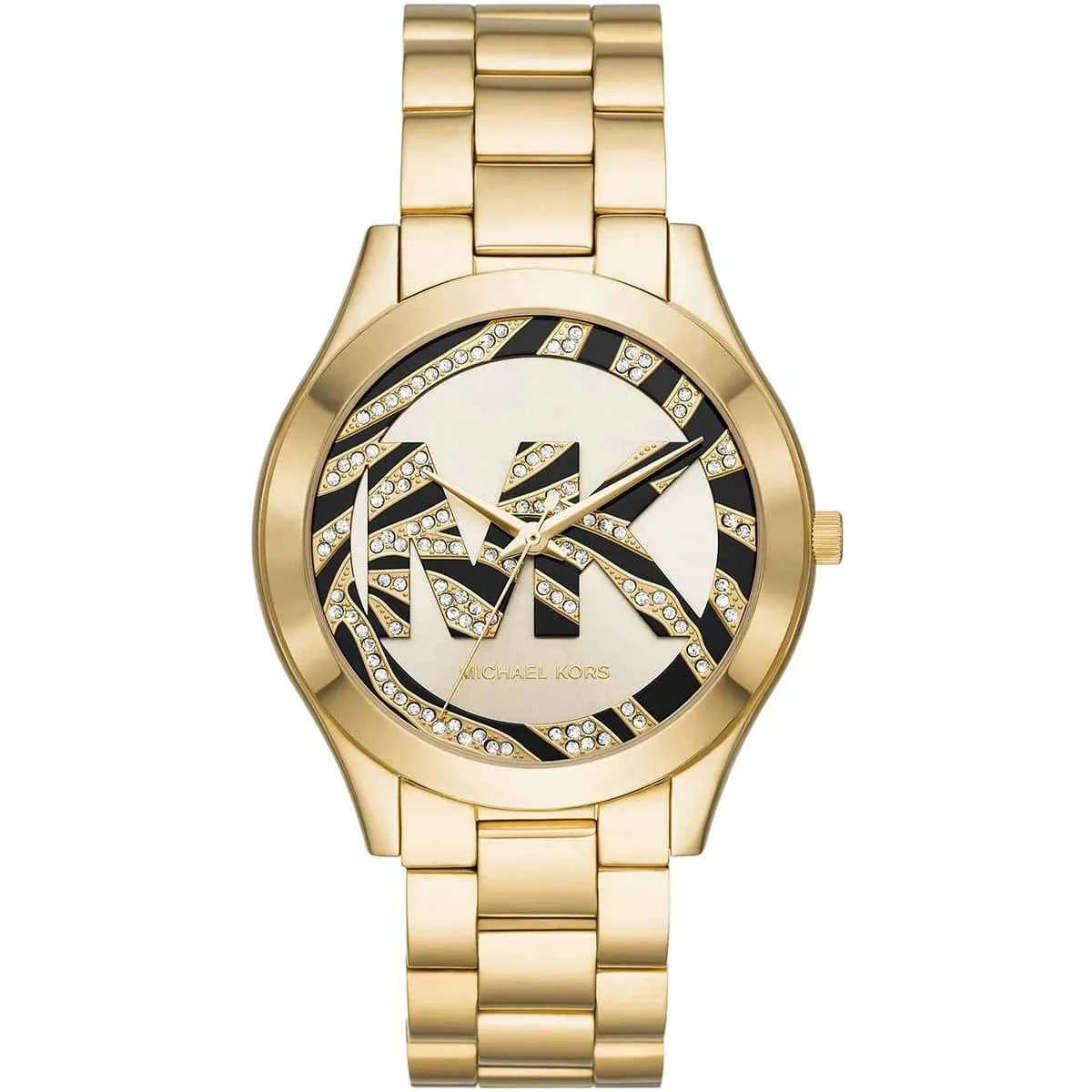 Michael Kors Runway Slim MK4561 Women's Gold & Brown Dial Multi-Strap Watch