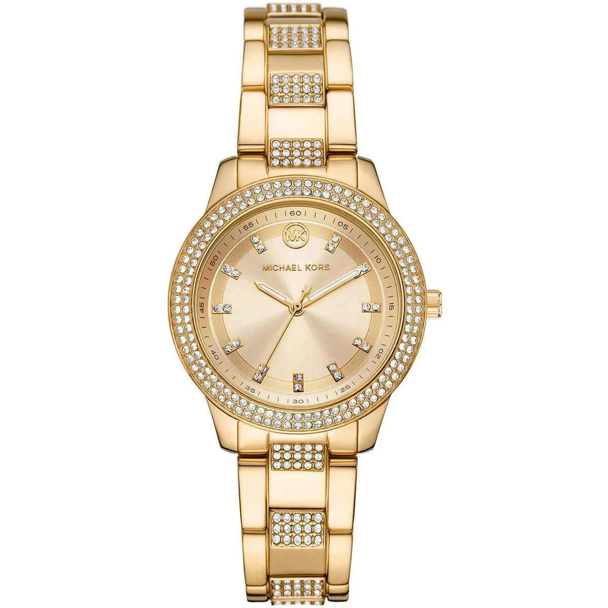 Michael Kors Tibby MK4575 women's gold stainless steel watch front view
