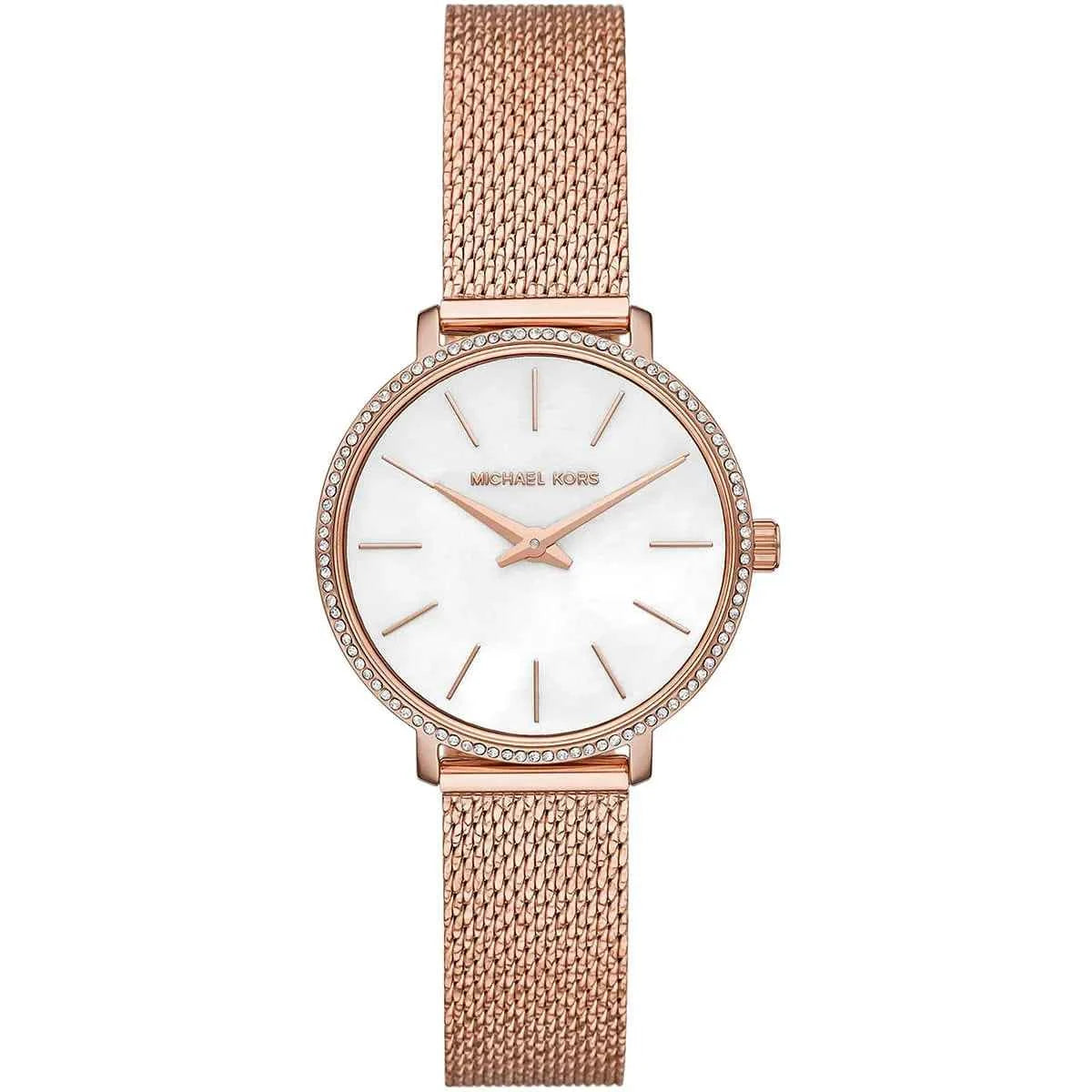 Michael Kors Mini Pyper MK4588 Women's White Dial Rose Gold Stainless Steel Watch