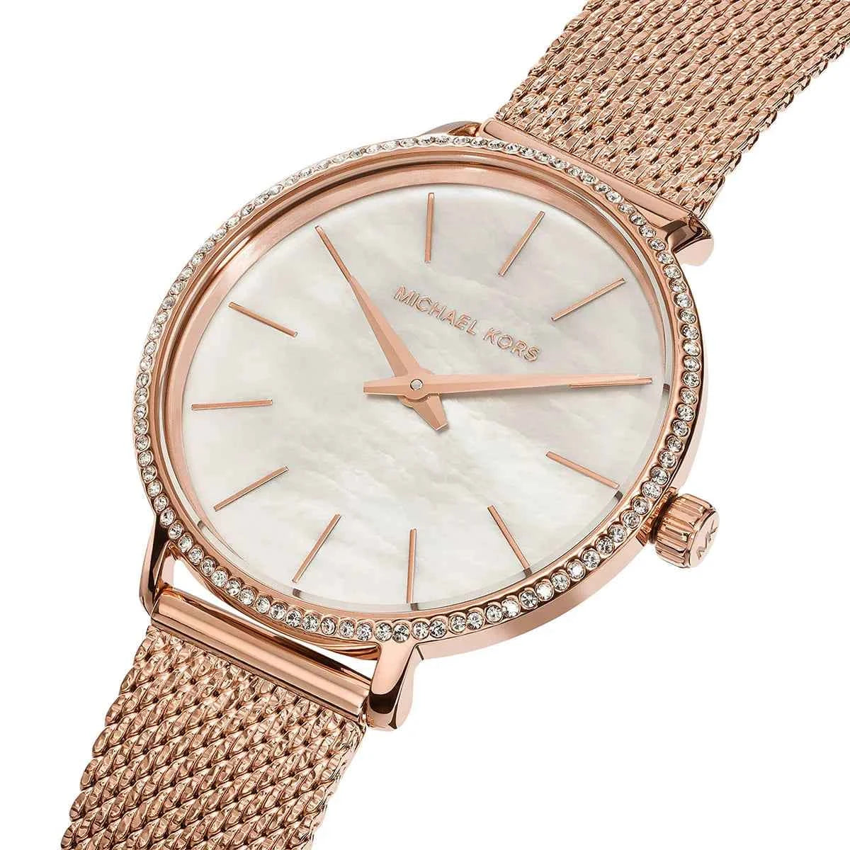 Michael Kors Mini Pyper MK4588 Women's White Dial Rose Gold Stainless Steel Watch