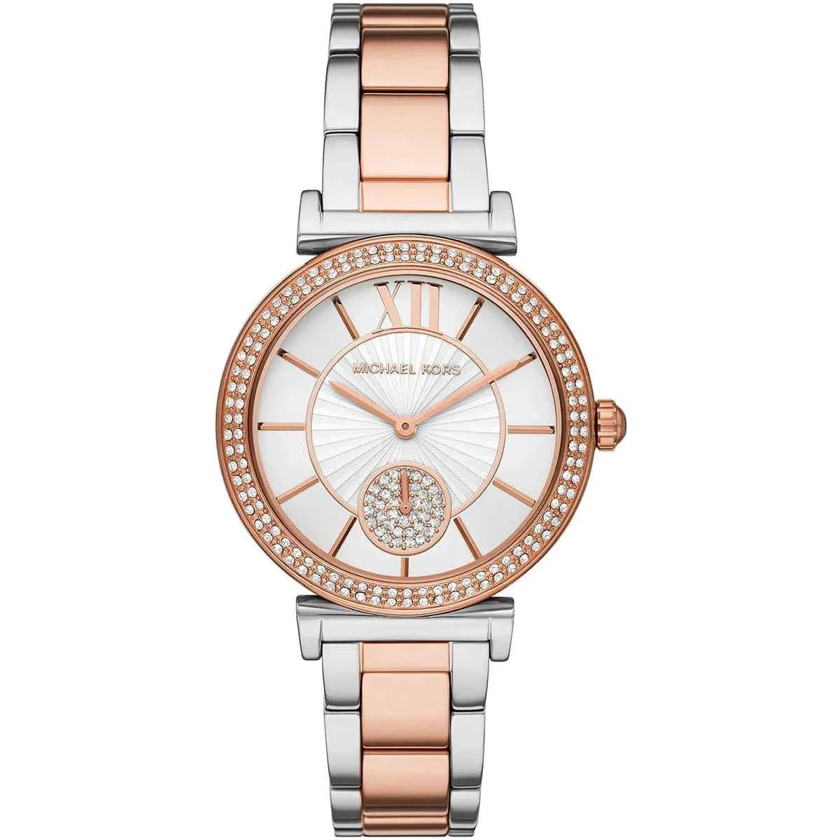 Michael Kors Abbey MK4616 Women's White Dial Two-Tone Stainless Steel Watch