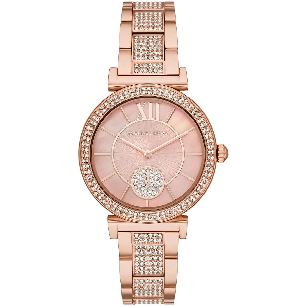 Michael Kors Abbey MK4617 women's rose gold stainless steel watch front view
