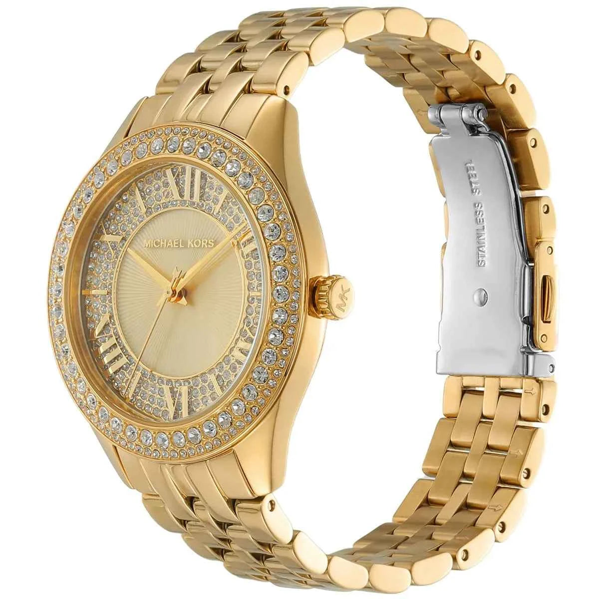 Michael Kors Harlowe MK4709 Women's Gold Dial Gold Stainless Steel Watch