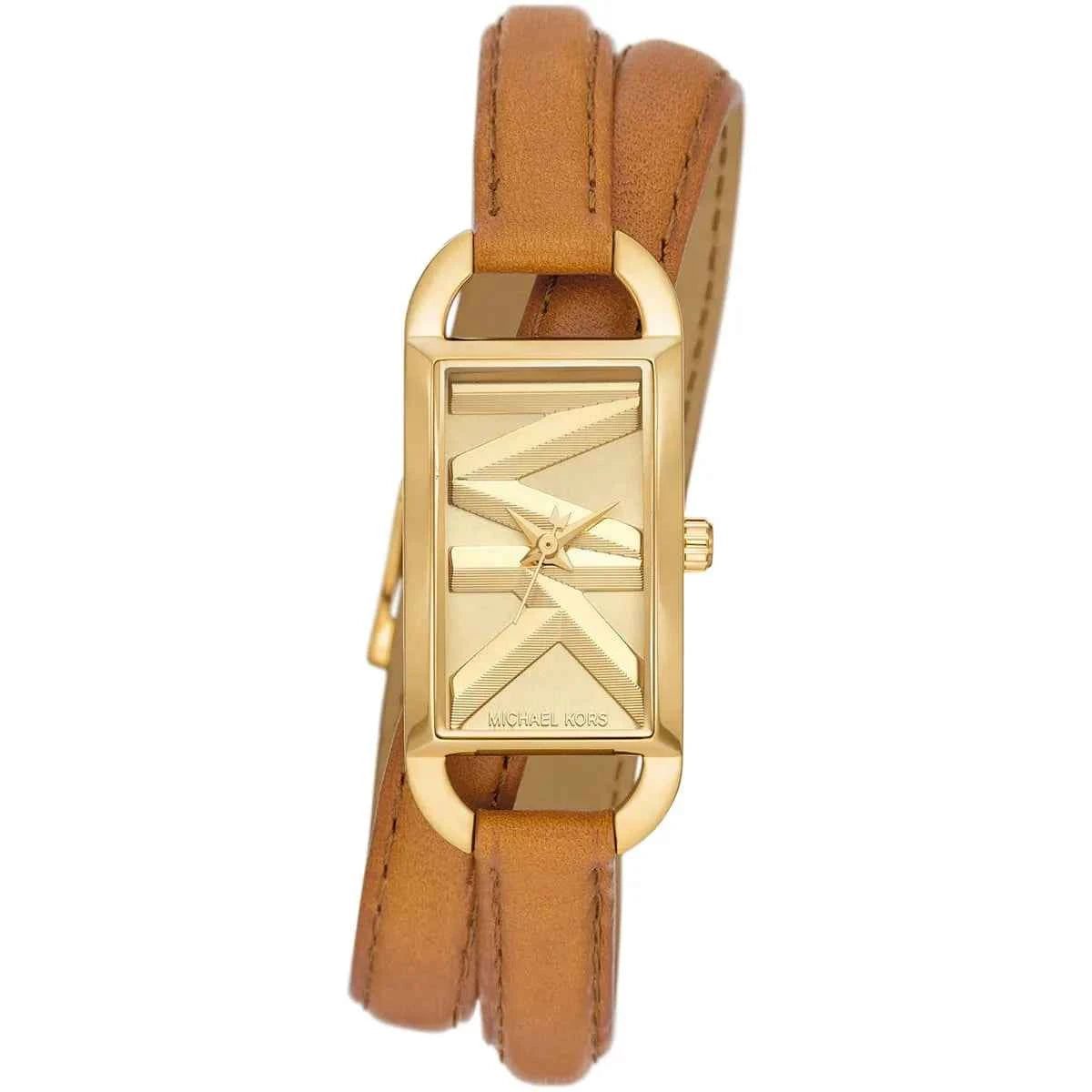 Michael Kors MK Empire MK4721 Women's Gold Dial Brown Leather Strap Watch