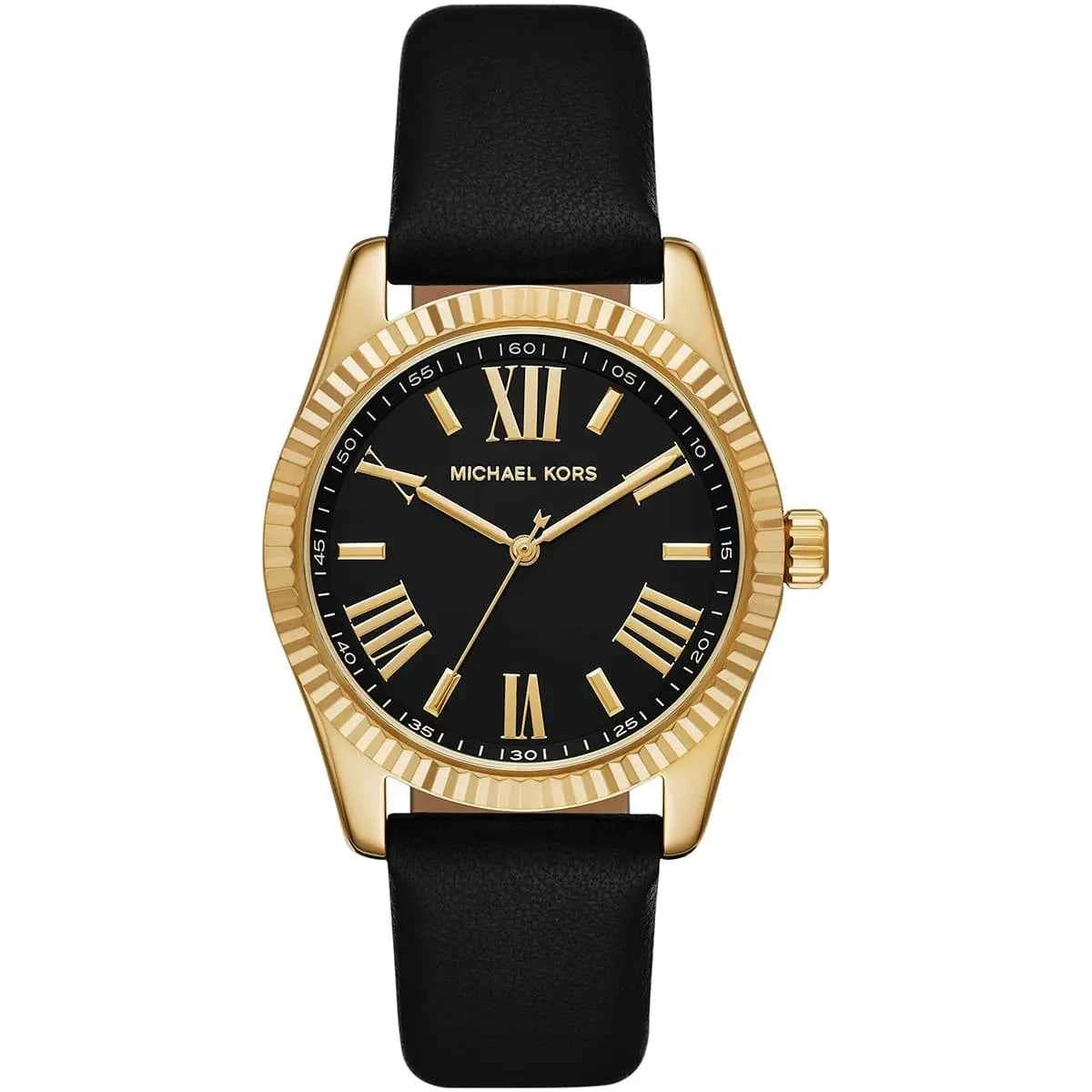 Michael Kors Lexington MK4748 Women's Black Leather Watch