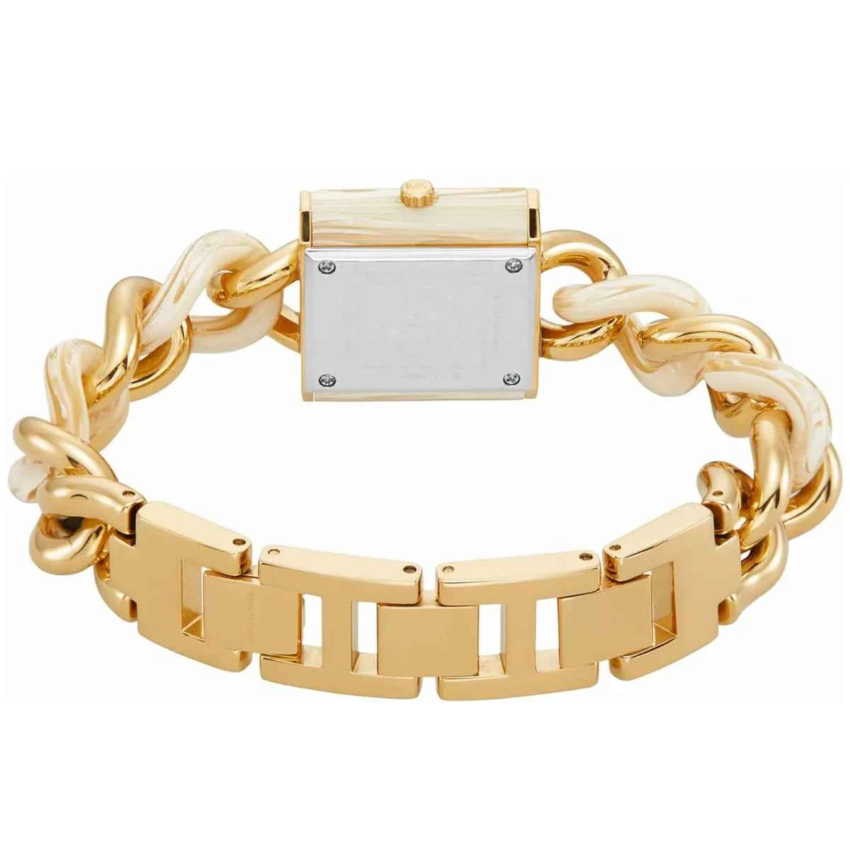 Michael Kors MK Chain Lock MK4809 Women's Gold & Beige Stainless Steel Watch