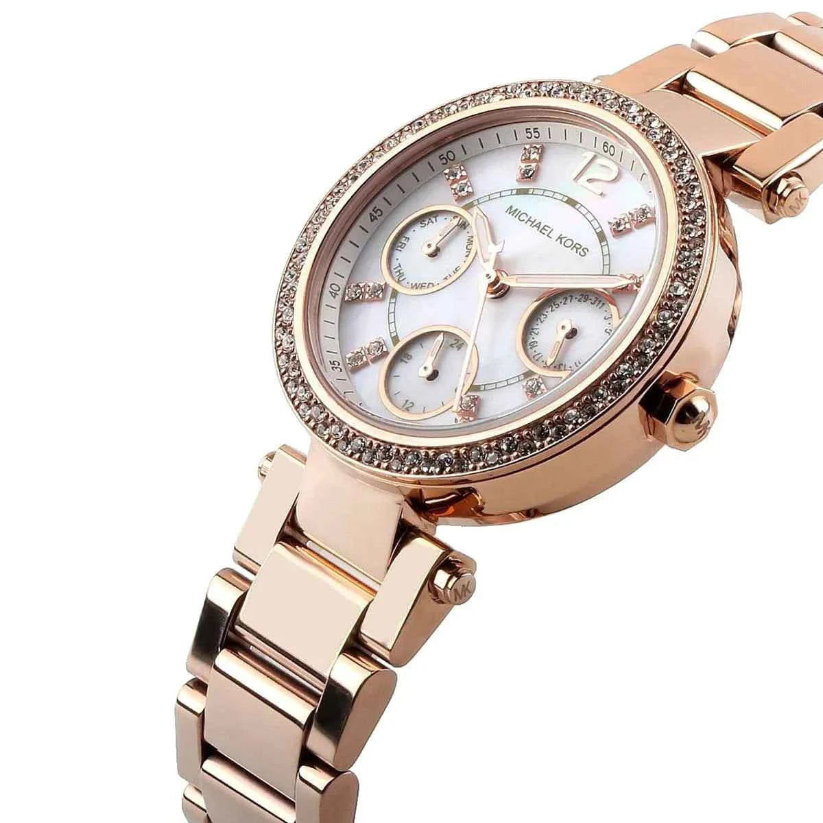 Michael Kors Parker MK5616 Women's White Rose Gold Stainless Steel Watch