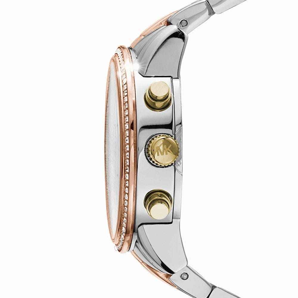 Michael Kors Ritz MK5650 Women's White Dial Tri-Tone Stainless Steel Chronograph Watch
