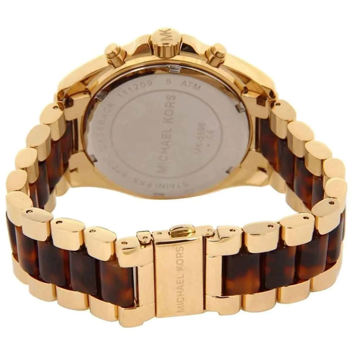 Michael Kors Bradshaw MK5696 Women's Brown Dial Gold & Brown Chronograph Watch