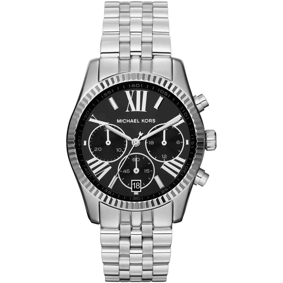 Michael Kors Lexington MK5708 Women's Black Stainless Steel Chronograph Watch