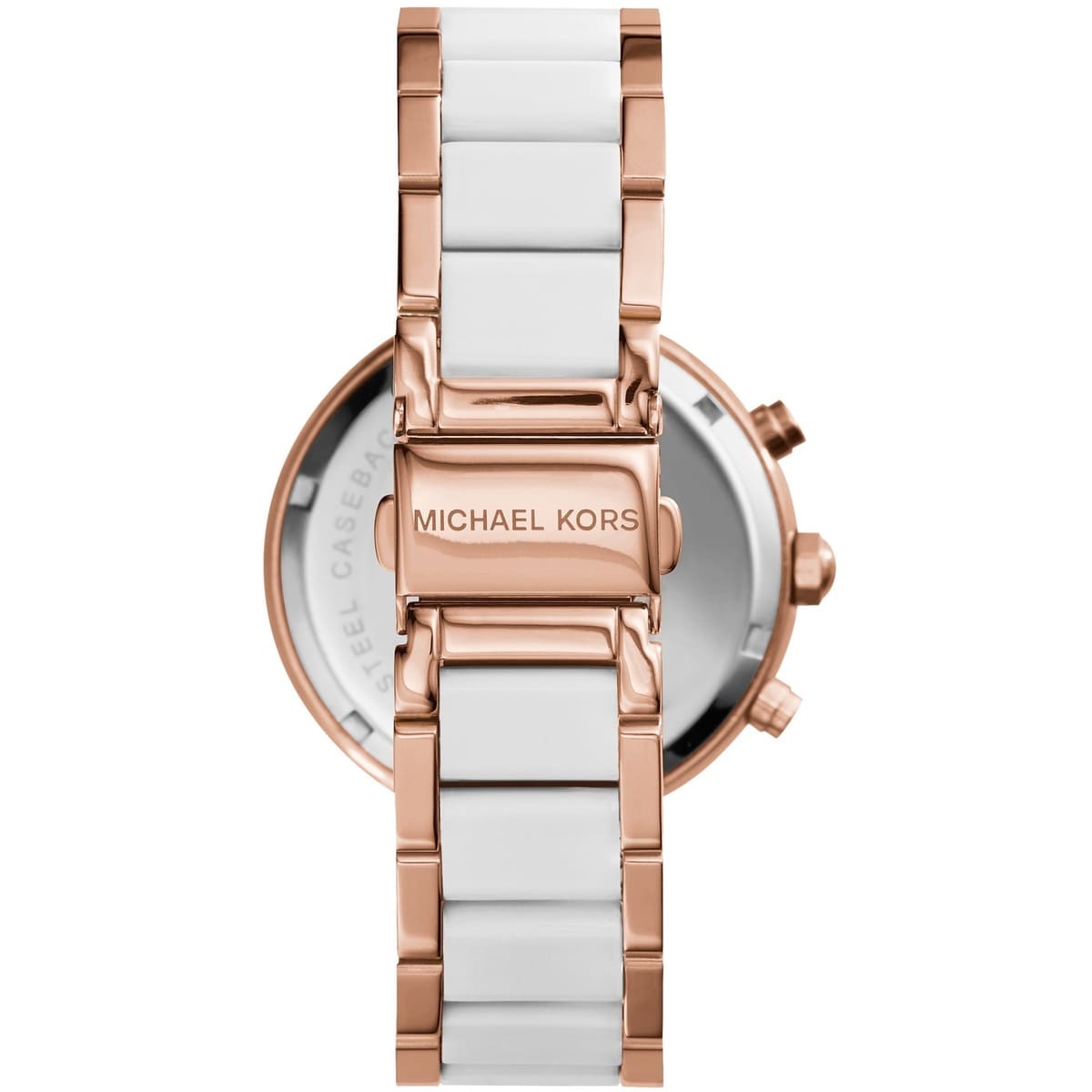 Back case of Michael Kors MK5774 quartz chronograph women's wristwatch