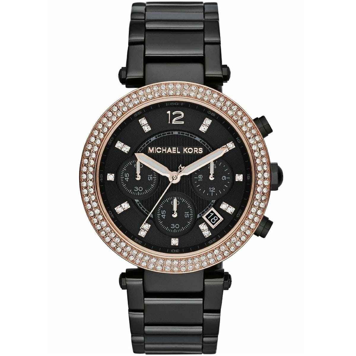 Michael Kors Parker MK5885 Women's Black Stainless Steel Chronograph Watch