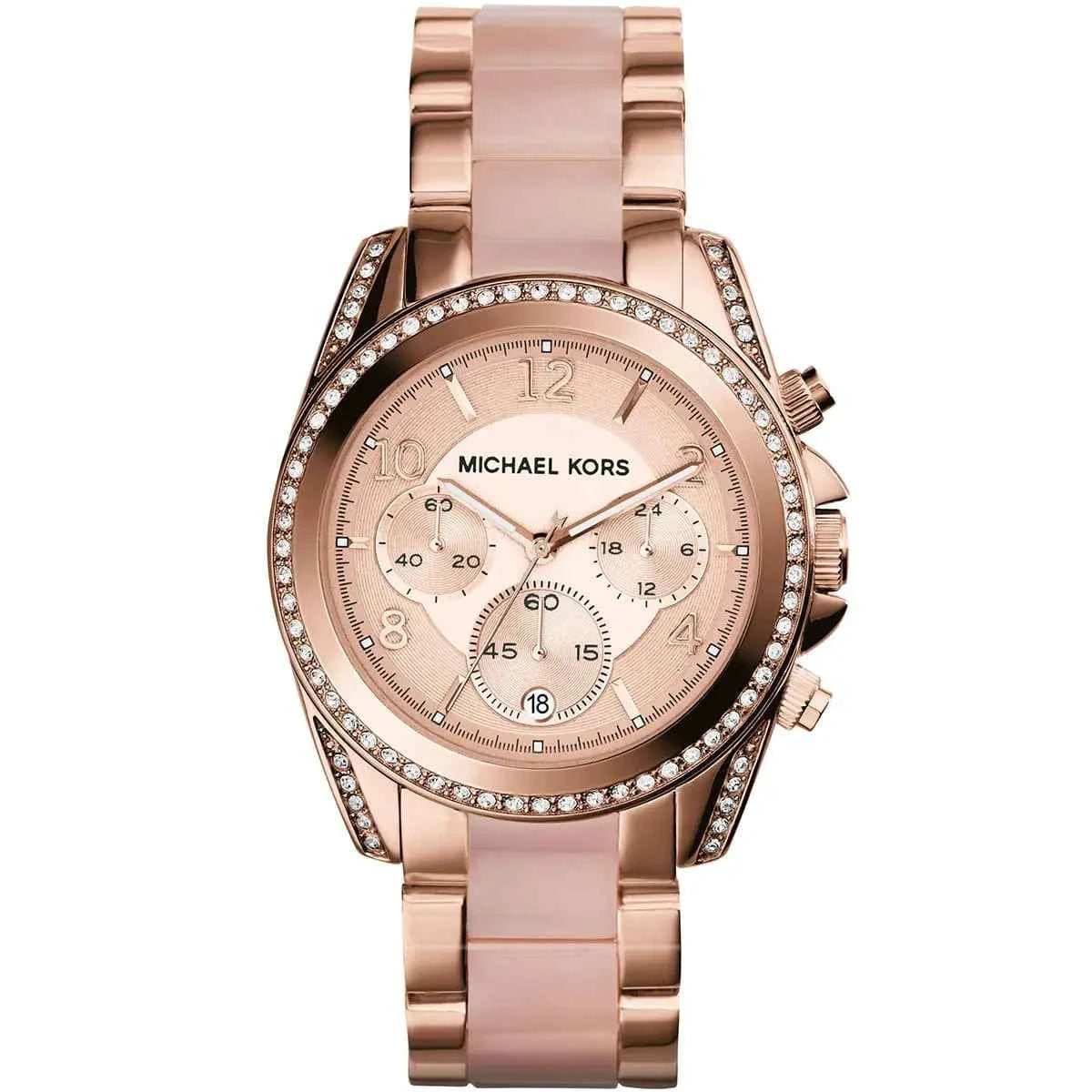 Michael Kors Blair MK5943 Women's Purple & Rose Gold Stainless Steel Chronograph Watch