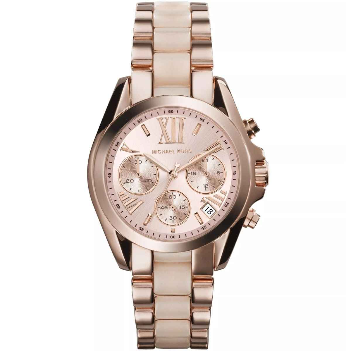 Michael Kors Bradshaw MK6066 Women's Rose Gold Stainless Steel Chronograph Watch