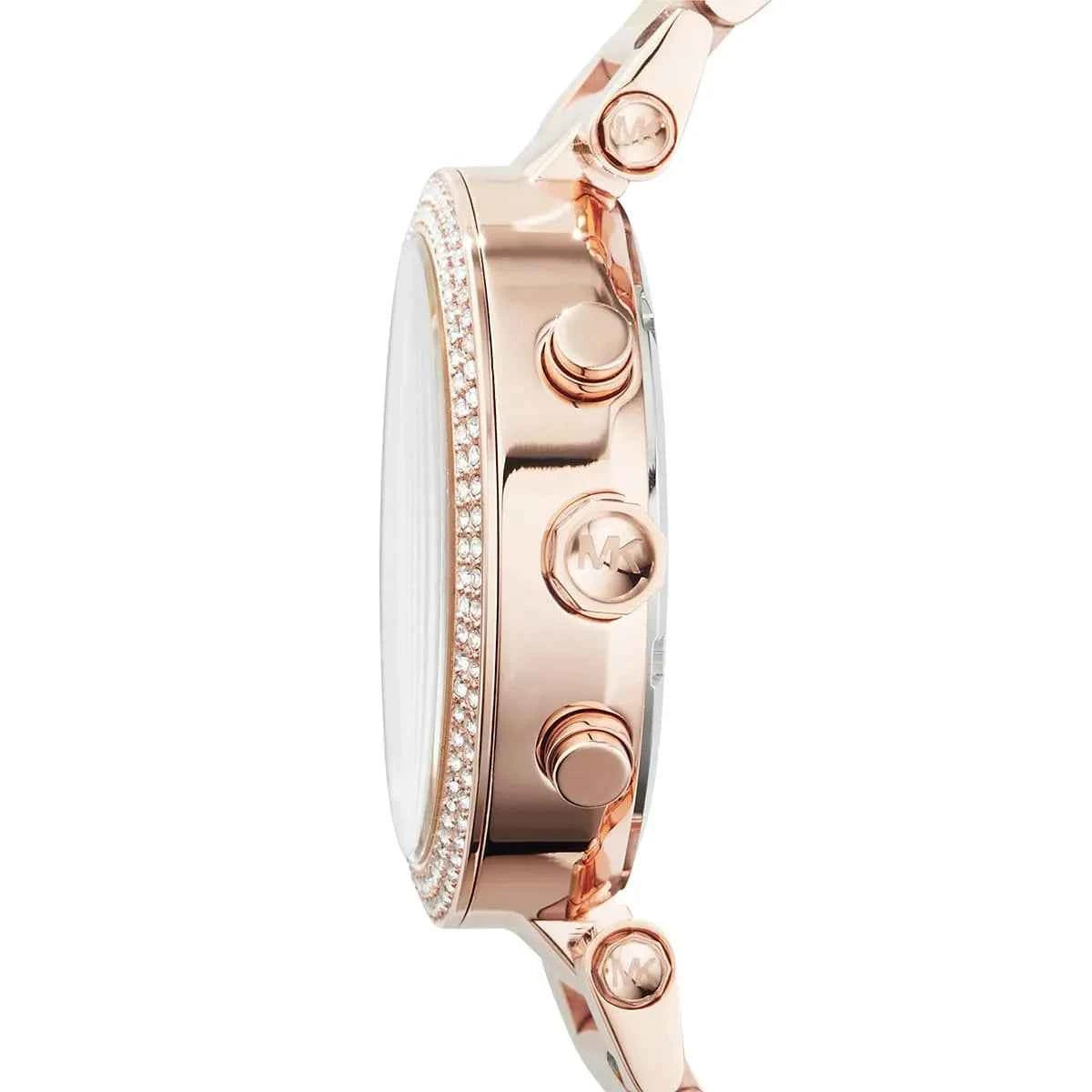 Michael Kors Parker MK6108 Women's Silver & Rose Gold Stainless Steel Chronograph Watch