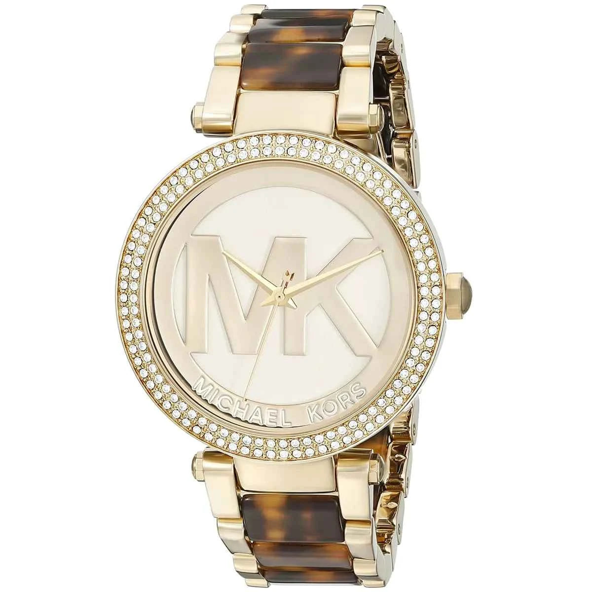 Michael Kors Parker MK6109 Women's Gold & Brown Multi-Strap Watch
