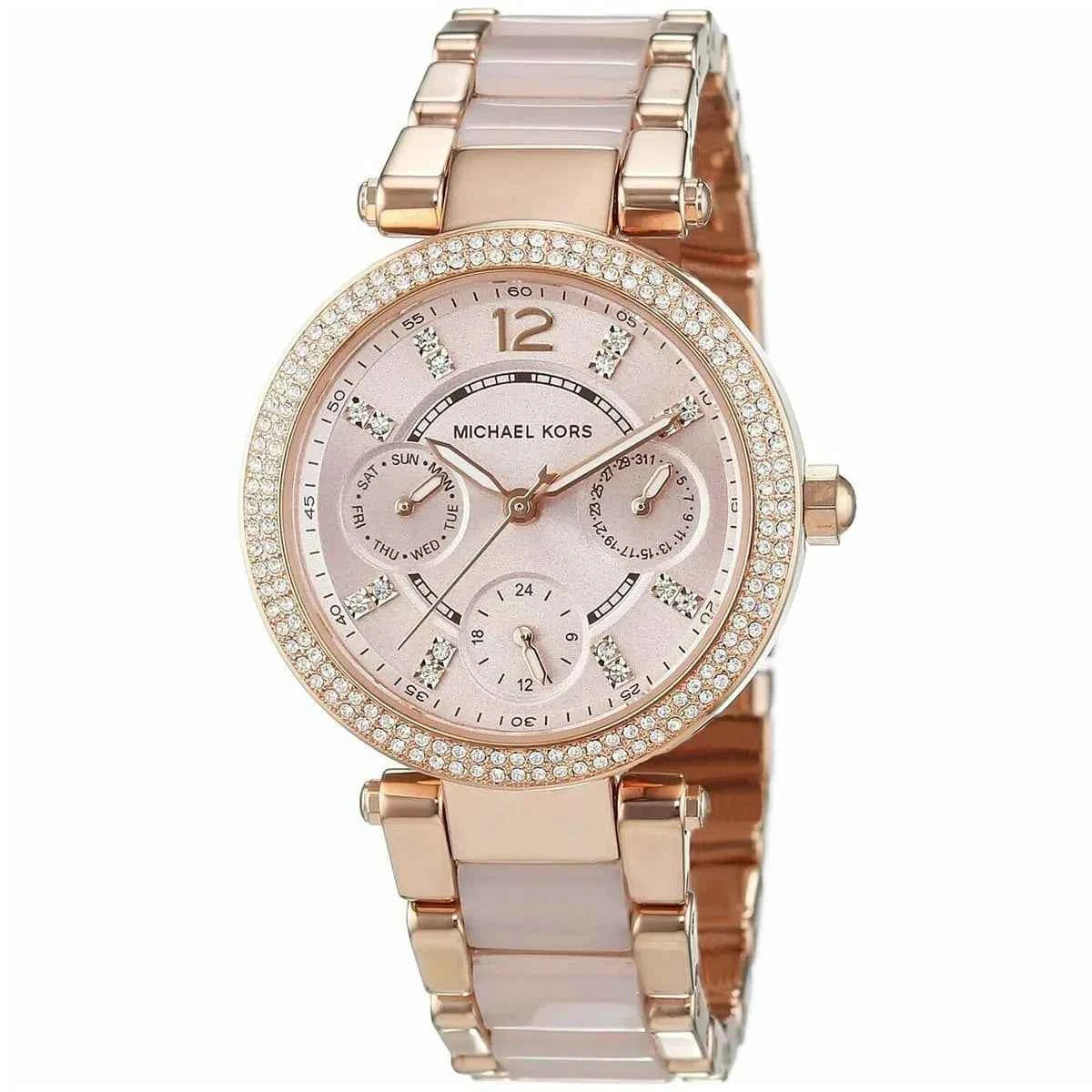 Michael Kors Parker MK6110 Women's Rose Gold Multi-Strap Watch