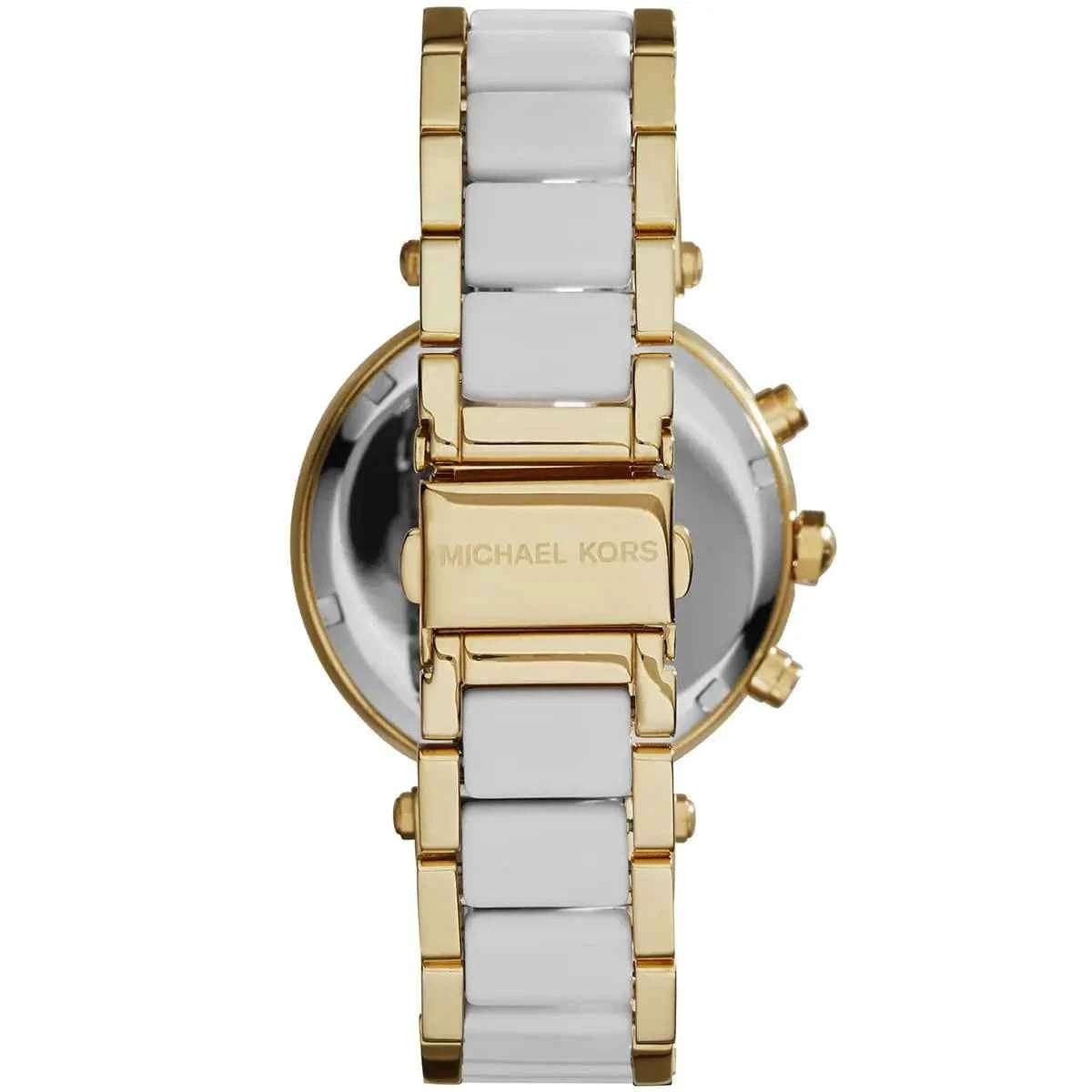 Michael Kors Parker MK6119 Women's Gold & White Stainless Steel Chronograph Watch