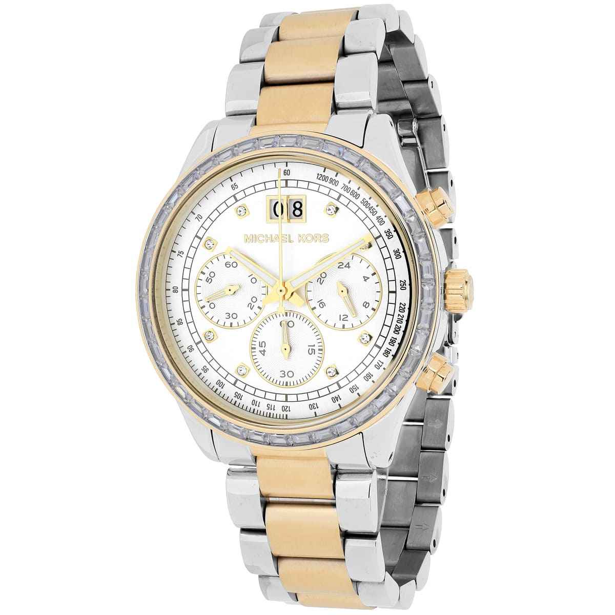 Michael Kors Brinkley MK6188 Women's Silver Dial Two-Tone Chronograph Watch