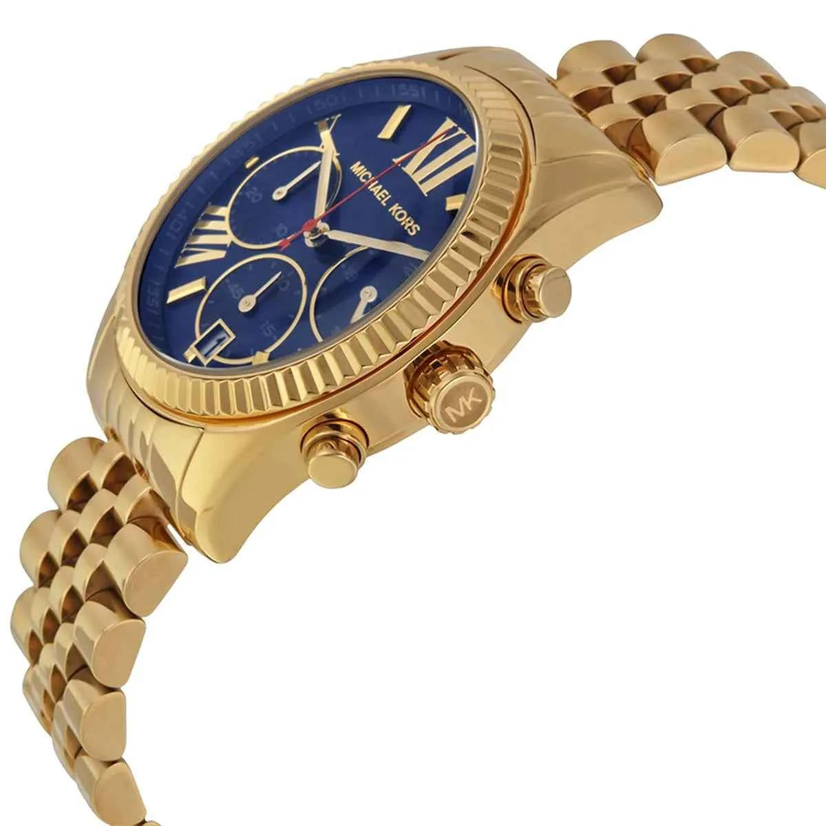 Michael Kors Lexington MK6206 Women's Blue Dial Gold-Tone Chronograph Watch