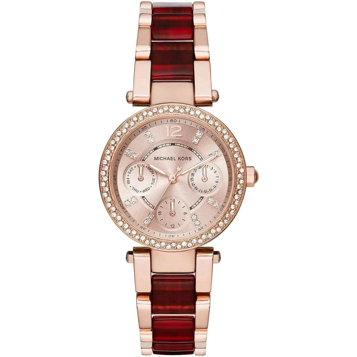 Michael Kors Parker MK6239 Women's Rose Gold Dial Red & Rose Gold Watch