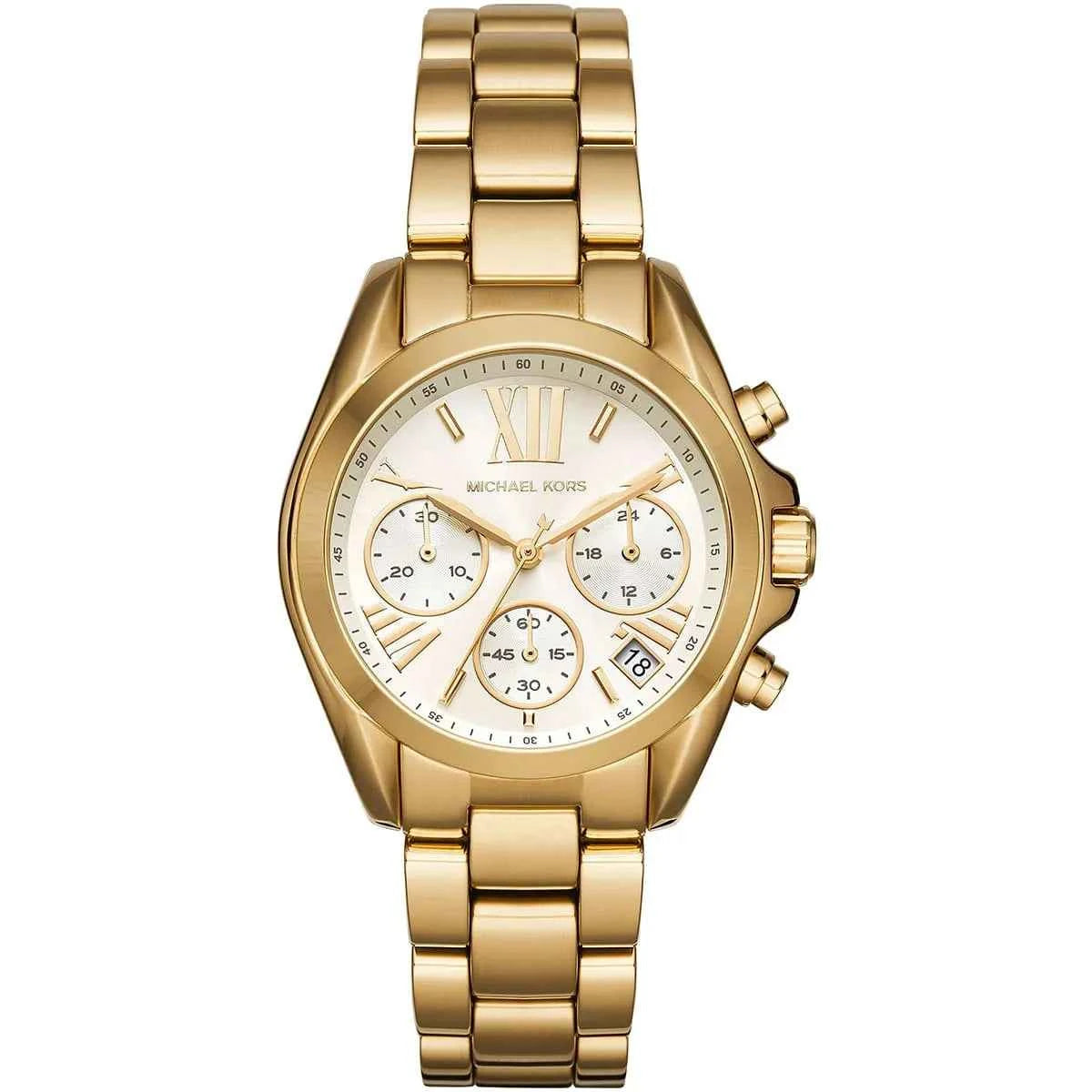 Michael Kors Bradshaw MK6267 Women's White Dial Gold-Tone Chronograph Watch