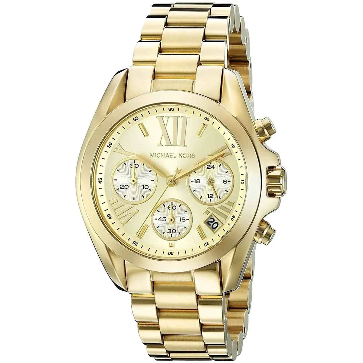 Michael Kors Bradshaw MK6267 Women's White Dial Gold-Tone Chronograph Watch