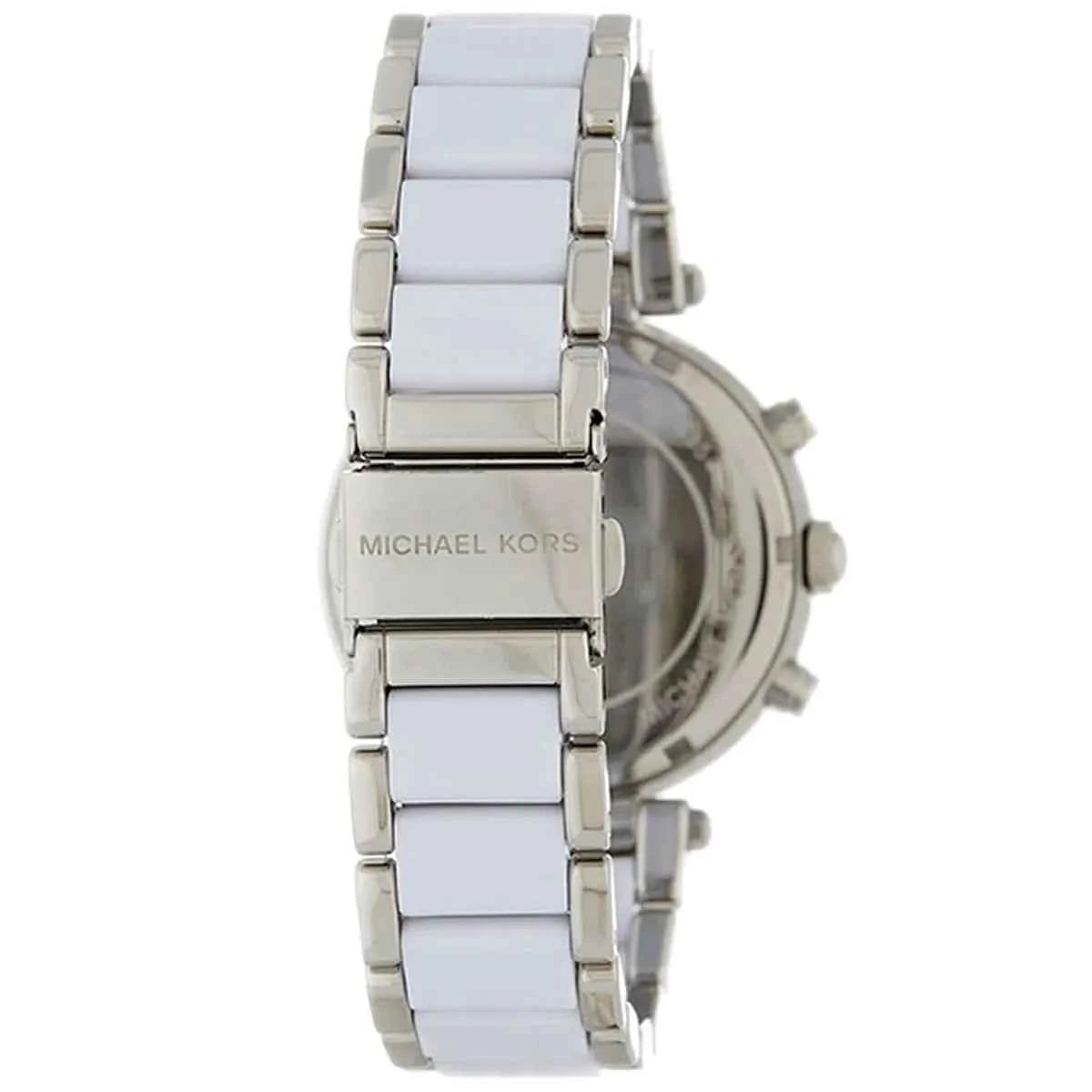 Michael Kors Parker MK6354 Women's Silver Dial White & Silver Chronograph Watch