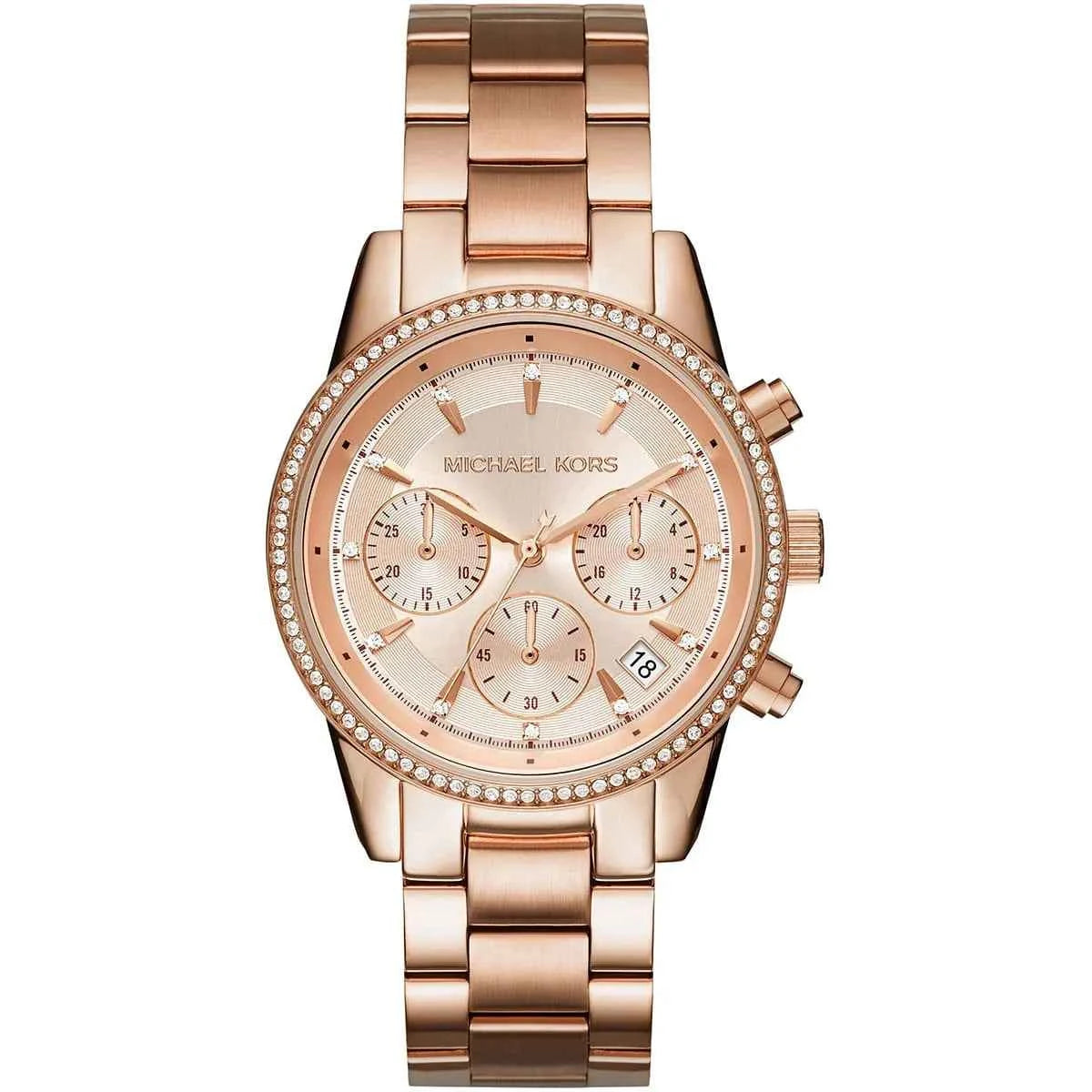 Michael Kors Ritz MK6357 Women's Rose Gold Dial Rose Gold Chronograph Watch