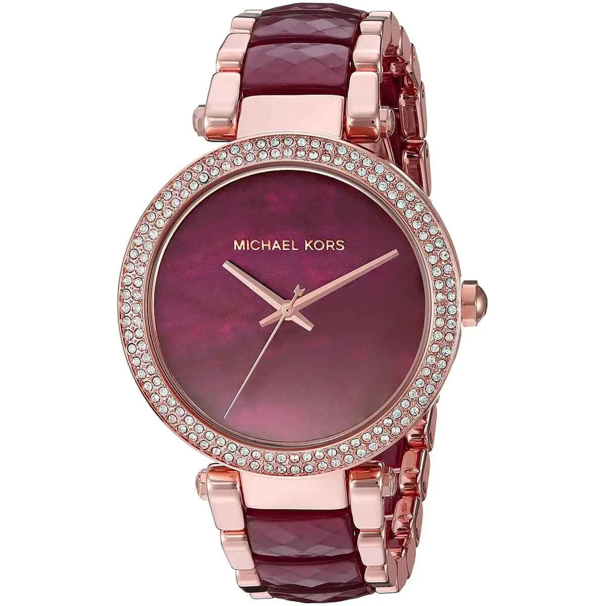 Michael Kors Parker MK6412 Women's Burgundy Dial Burgundy & Rose Gold Watch