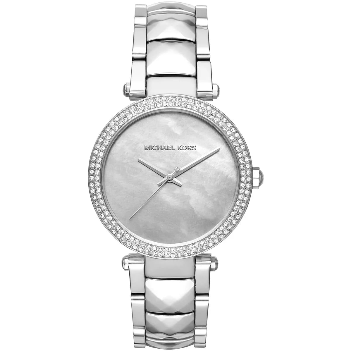 Michael Kors Parker MK6424 women's silver dial stainless steel watch front view