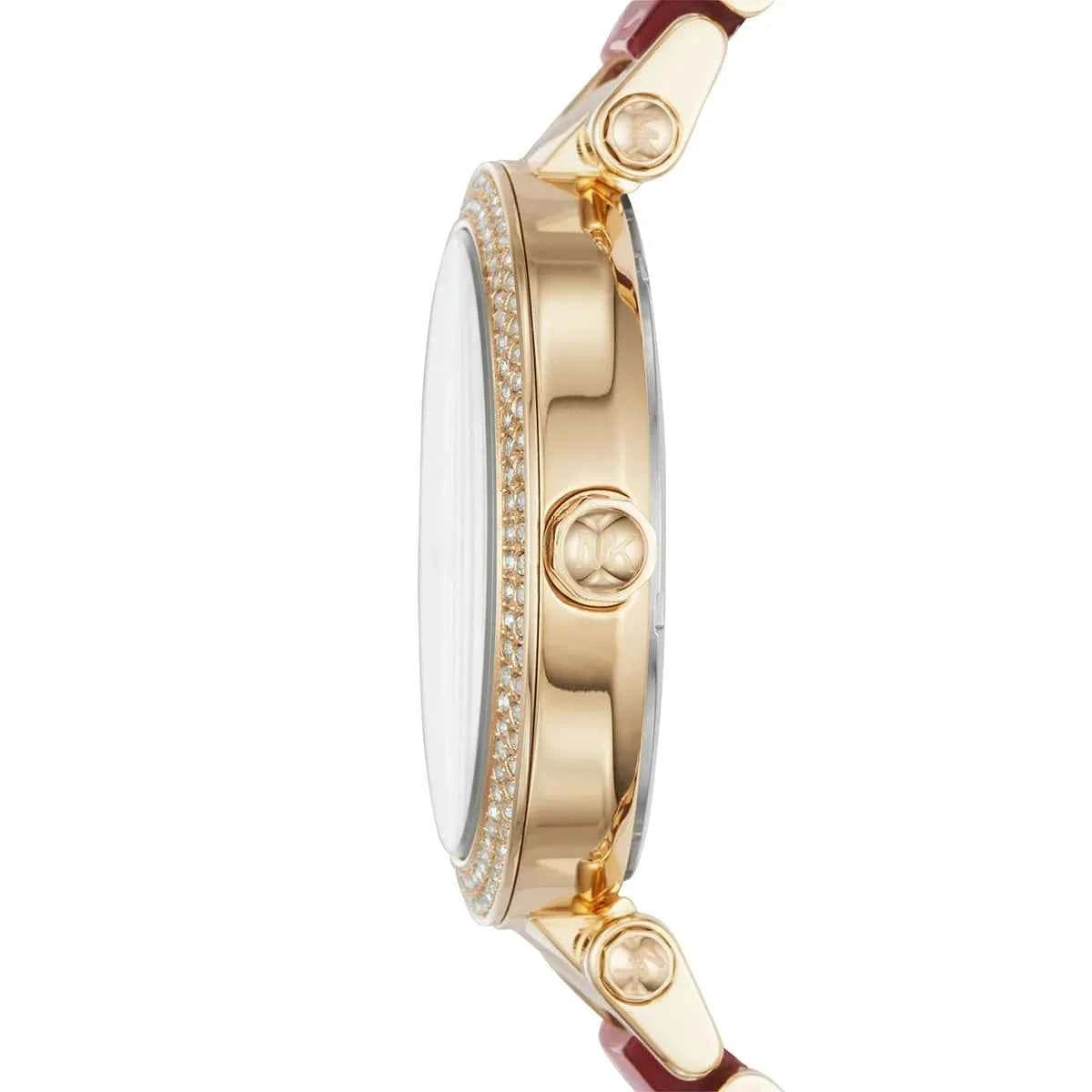 Michael Kors Parker MK6427 Women's Red Dial Red & Gold Stainless Steel Watch