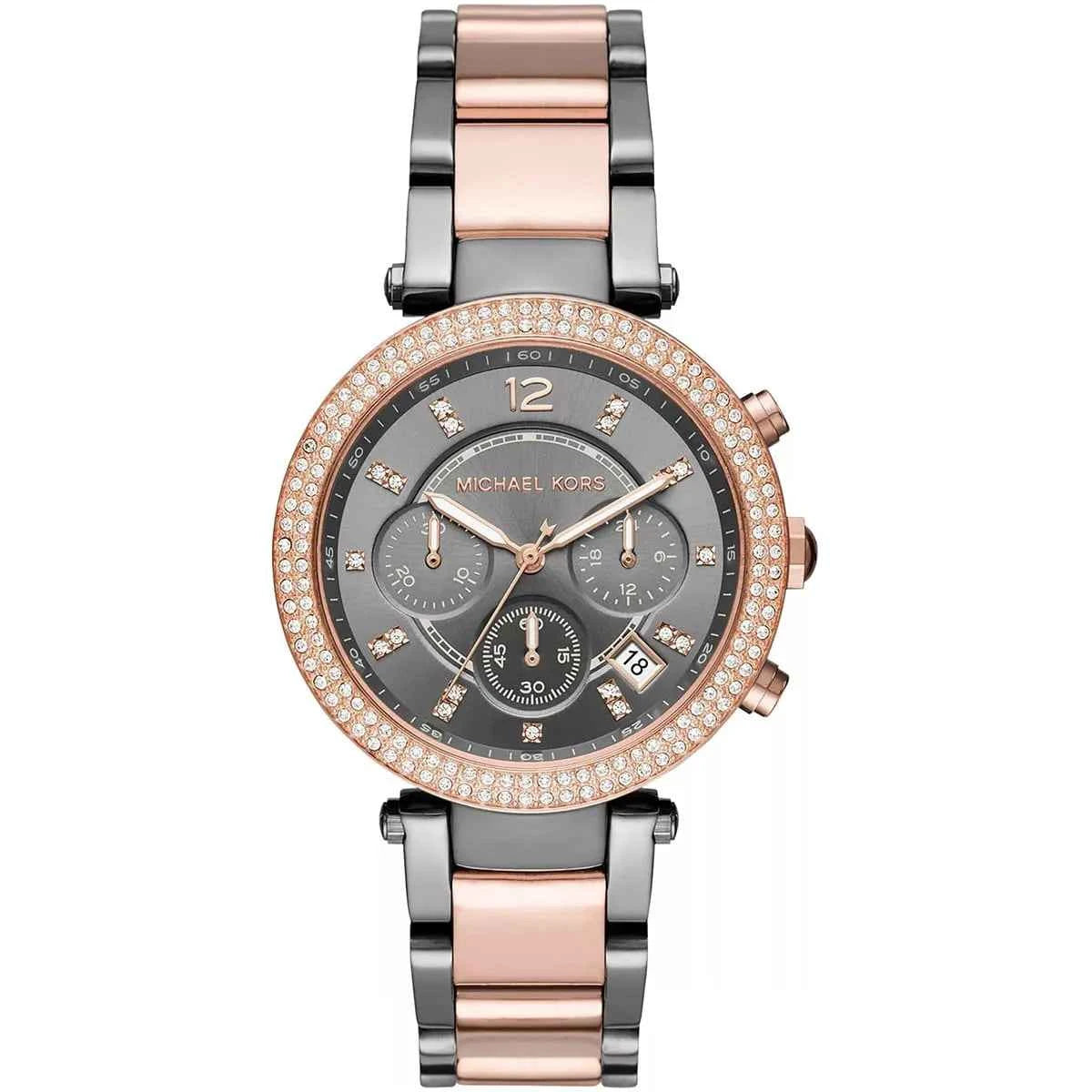 Michael Kors Parker MK6440 Women's Gray Dial Gray & Rose Gold Chronograph Watch