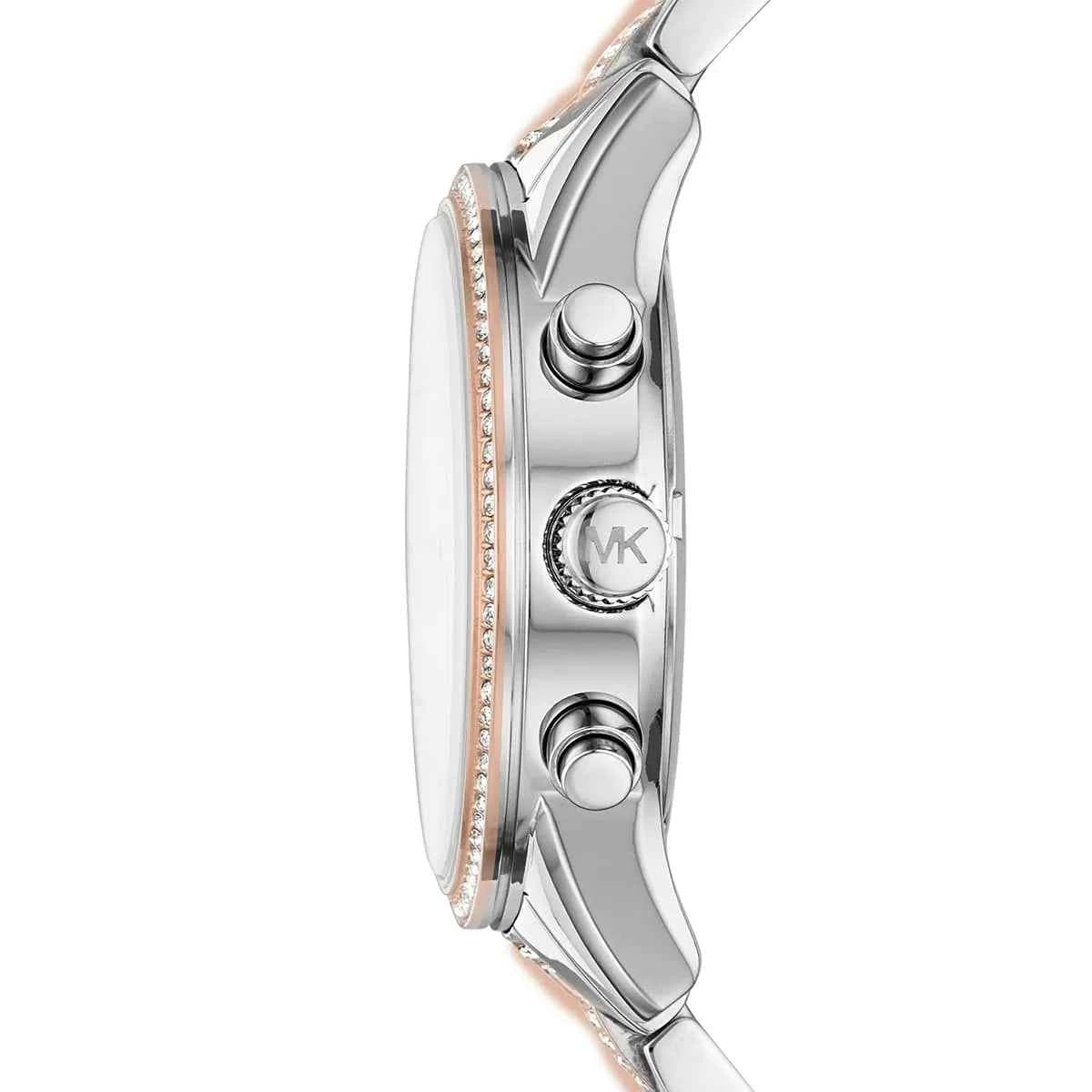 Michael Kors Ritz MK6651 Women's Silver & Rose Gold Stainless Steel Chronograph Watch