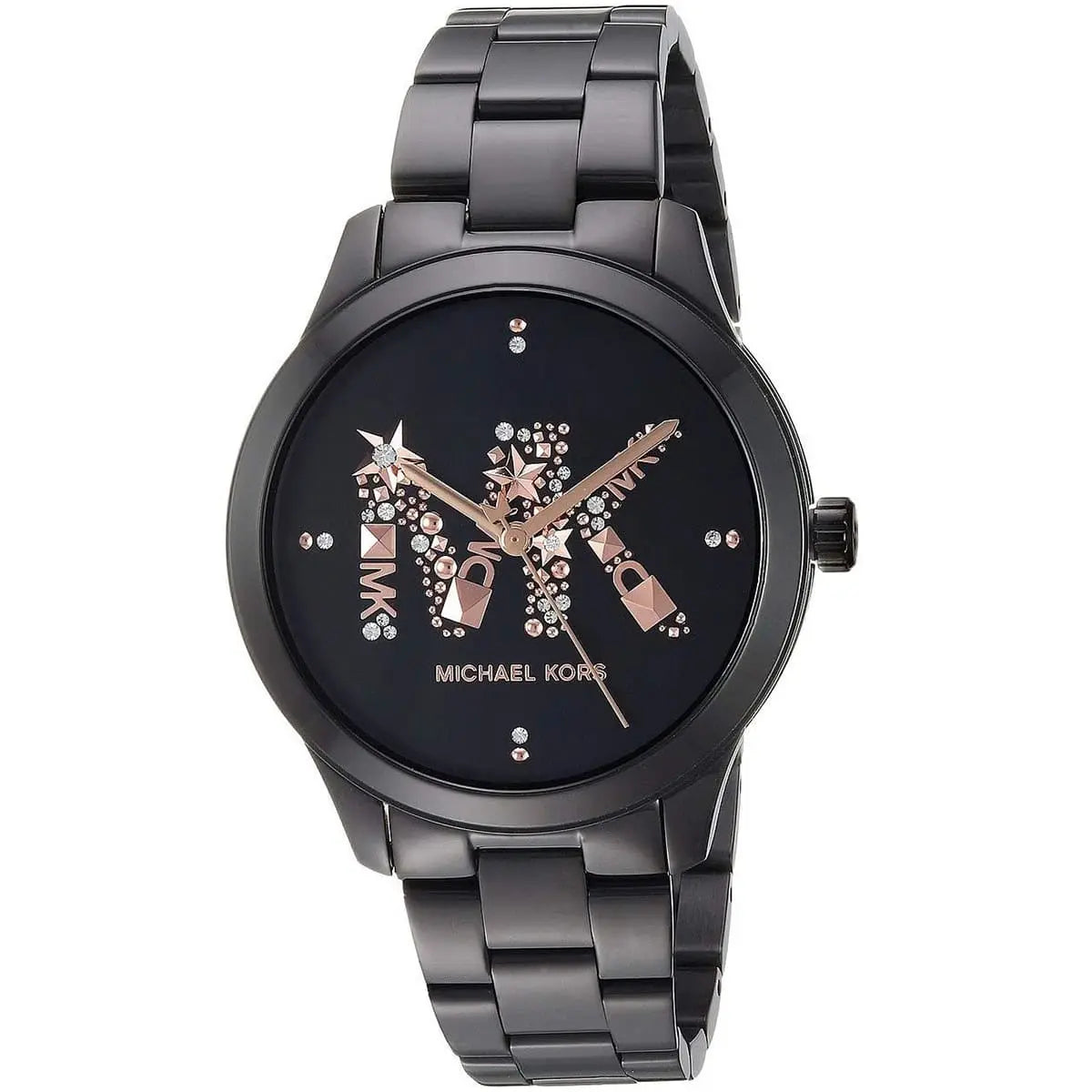 Close-up of Michael Kors MK6683 black analog dial
