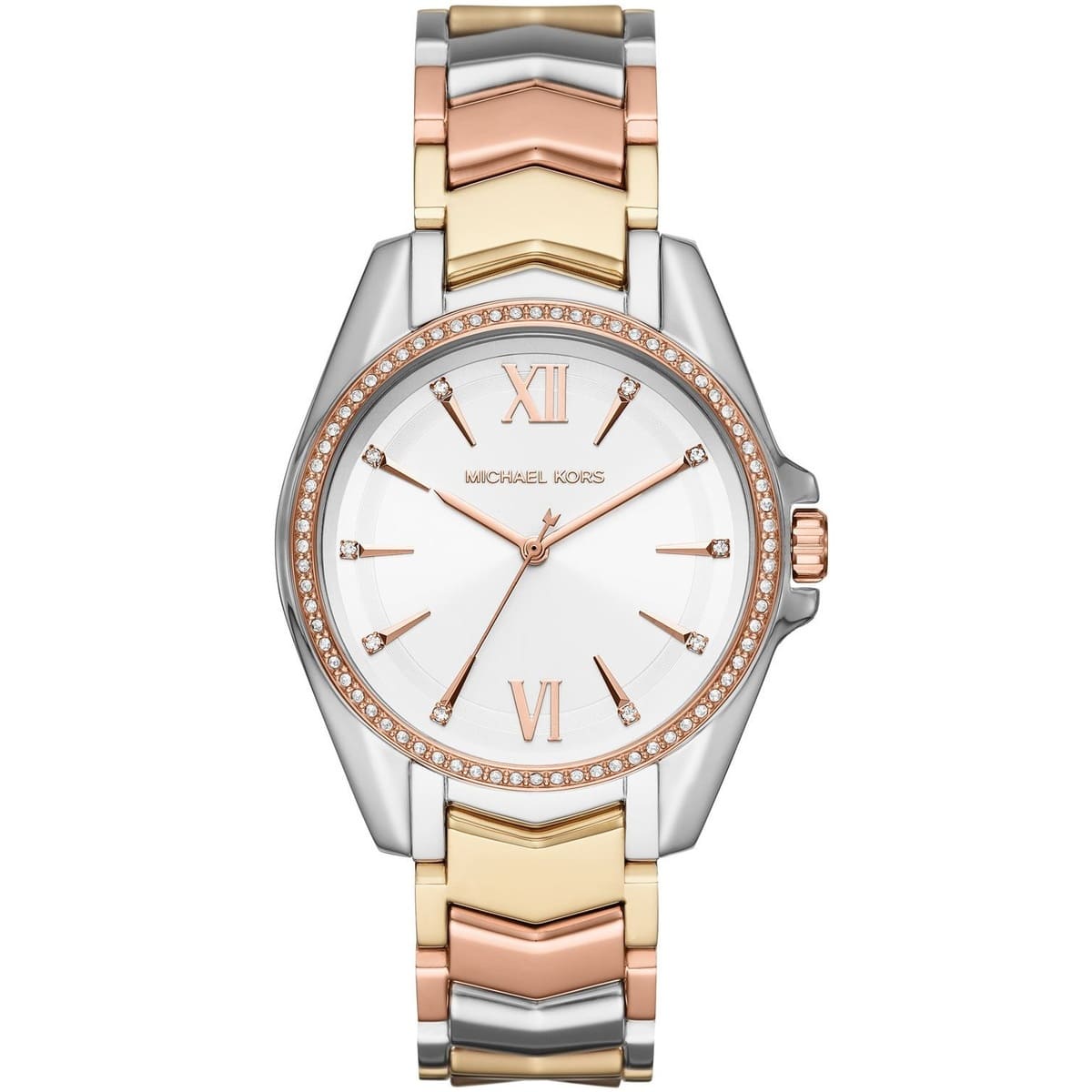 Michael Kors Whitney MK6686 women's tri-tone stainless steel watch front view