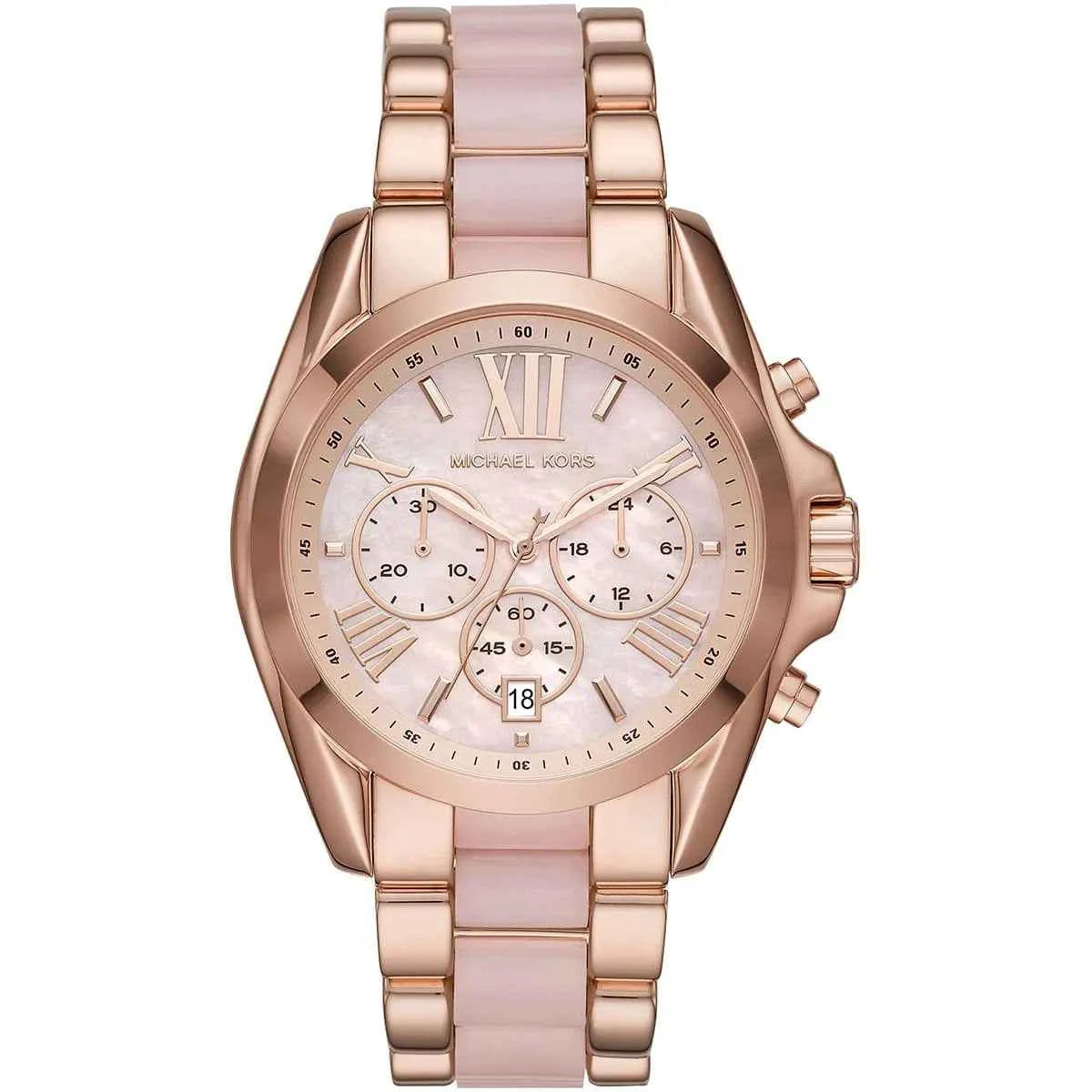 Michael Kors Bradshaw MK6830 Women's Pink Dial Pink & Rose Gold Chronograph Watch
