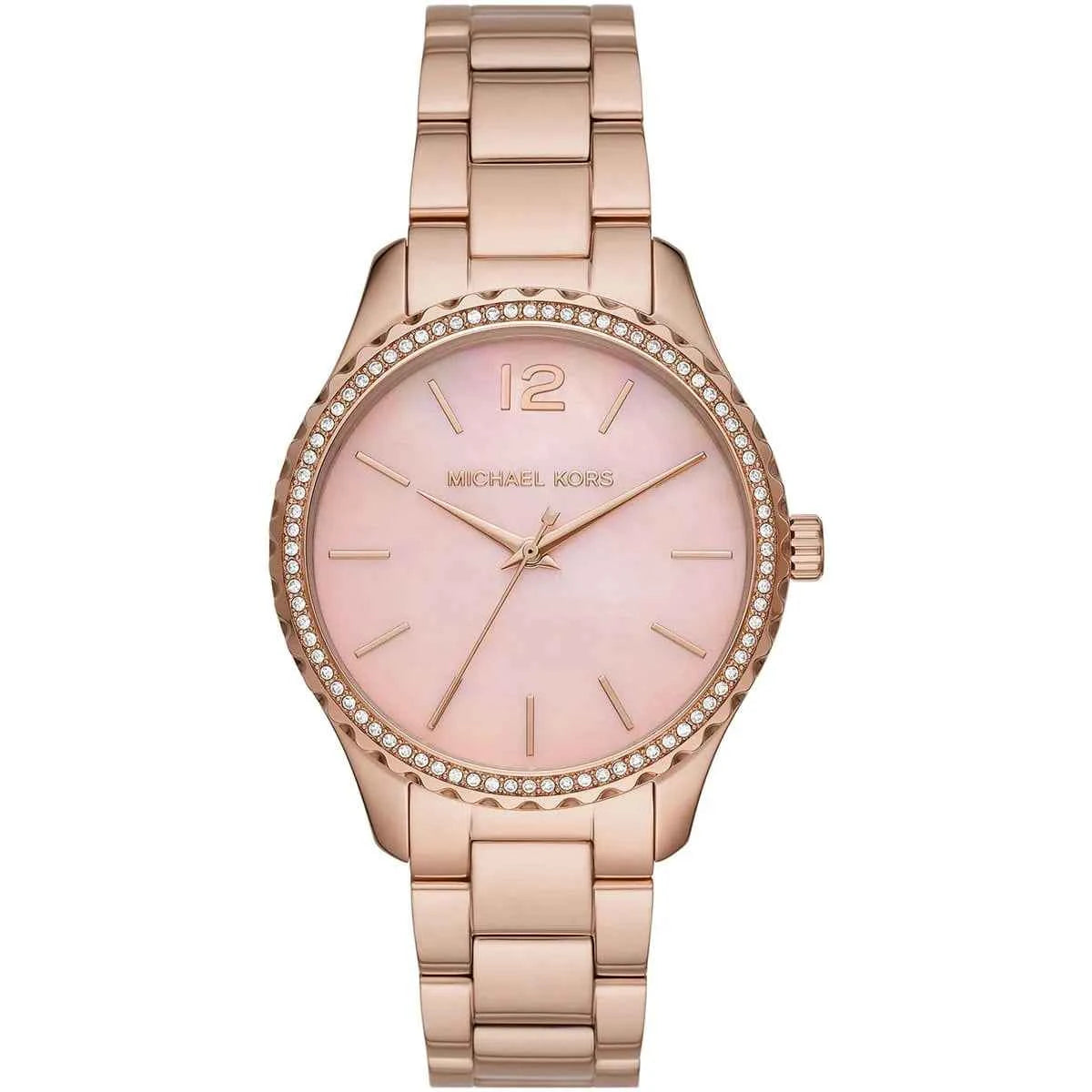 Michael Kors Layton MK6848 Women's Pink Dial Rose Gold Stainless Steel Watch