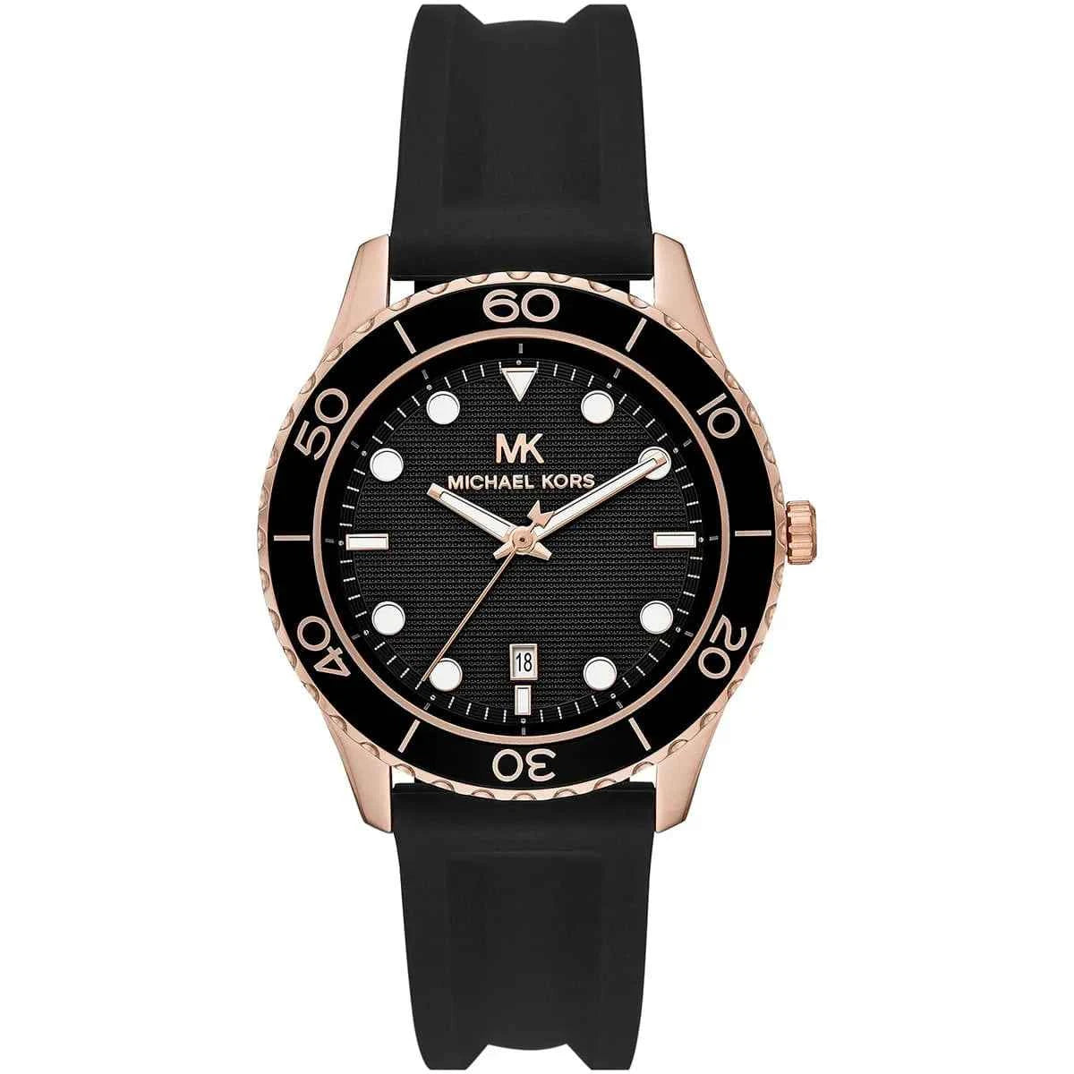 Michael Kors Runway MK6852 Women's Black Dial Black Silicone Watch