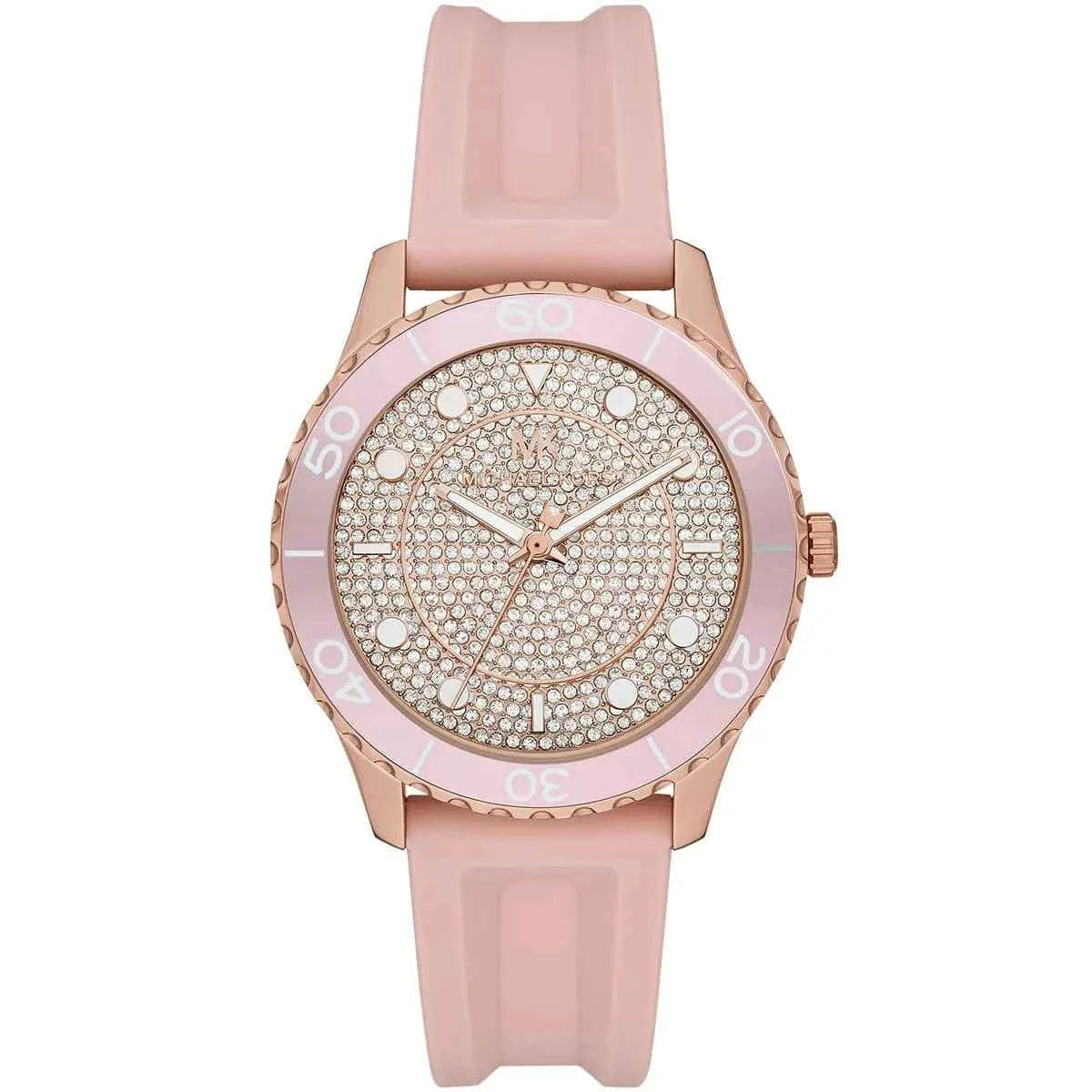 Michael Kors Runway MK6854 Women's Rose Gold Dial Pink Silicone Watch