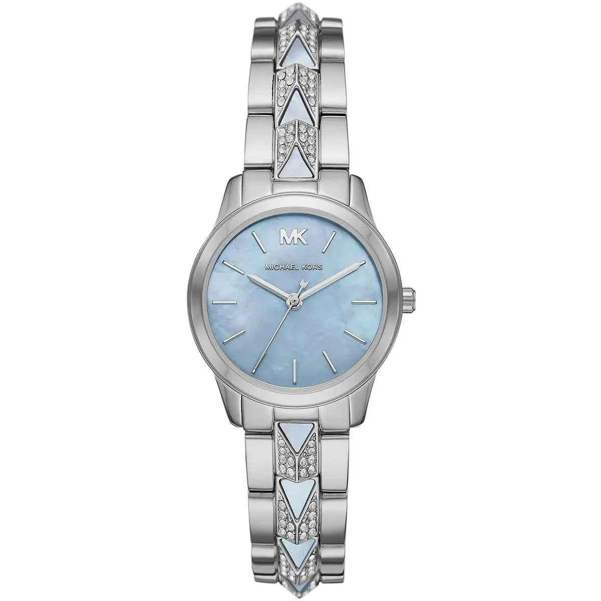 Michael Kors Runway MK6857 Women's Blue Dial Silver & Blue Stainless Steel Watch