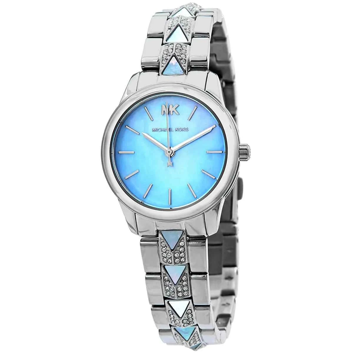 Michael Kors Runway MK6857 Women's Blue Dial Silver & Blue Stainless Steel Watch
