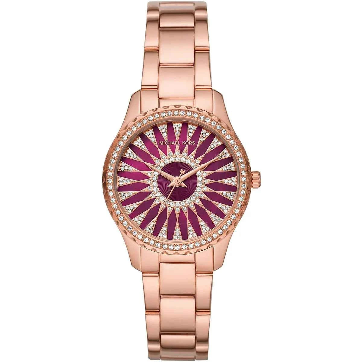 Michael Kors Layton MK6893 Women's Pink Dial Rose Gold Stainless Steel Watch