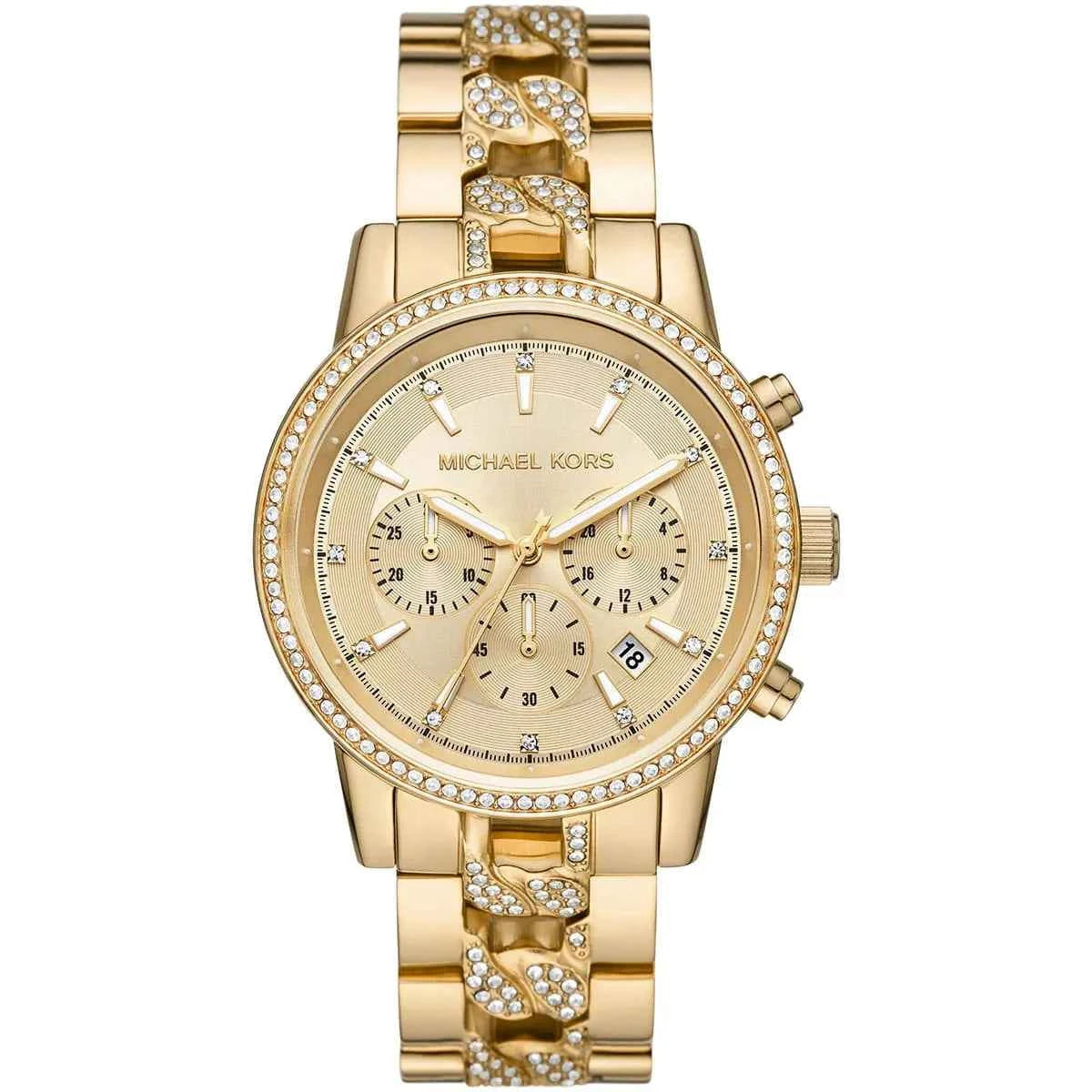 Michael Kors Ritz MK6937 Women's Gold Dial Gold Stainless Steel Chronograph Watch